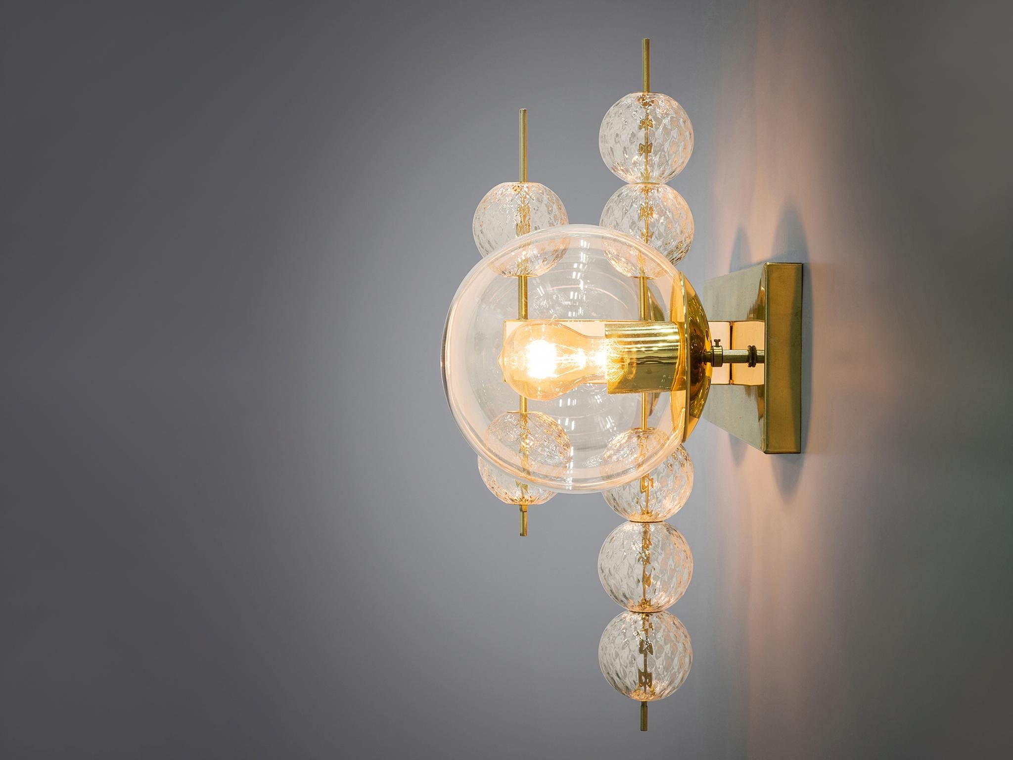 Wall Light in Brass and Glass lighting Morentz