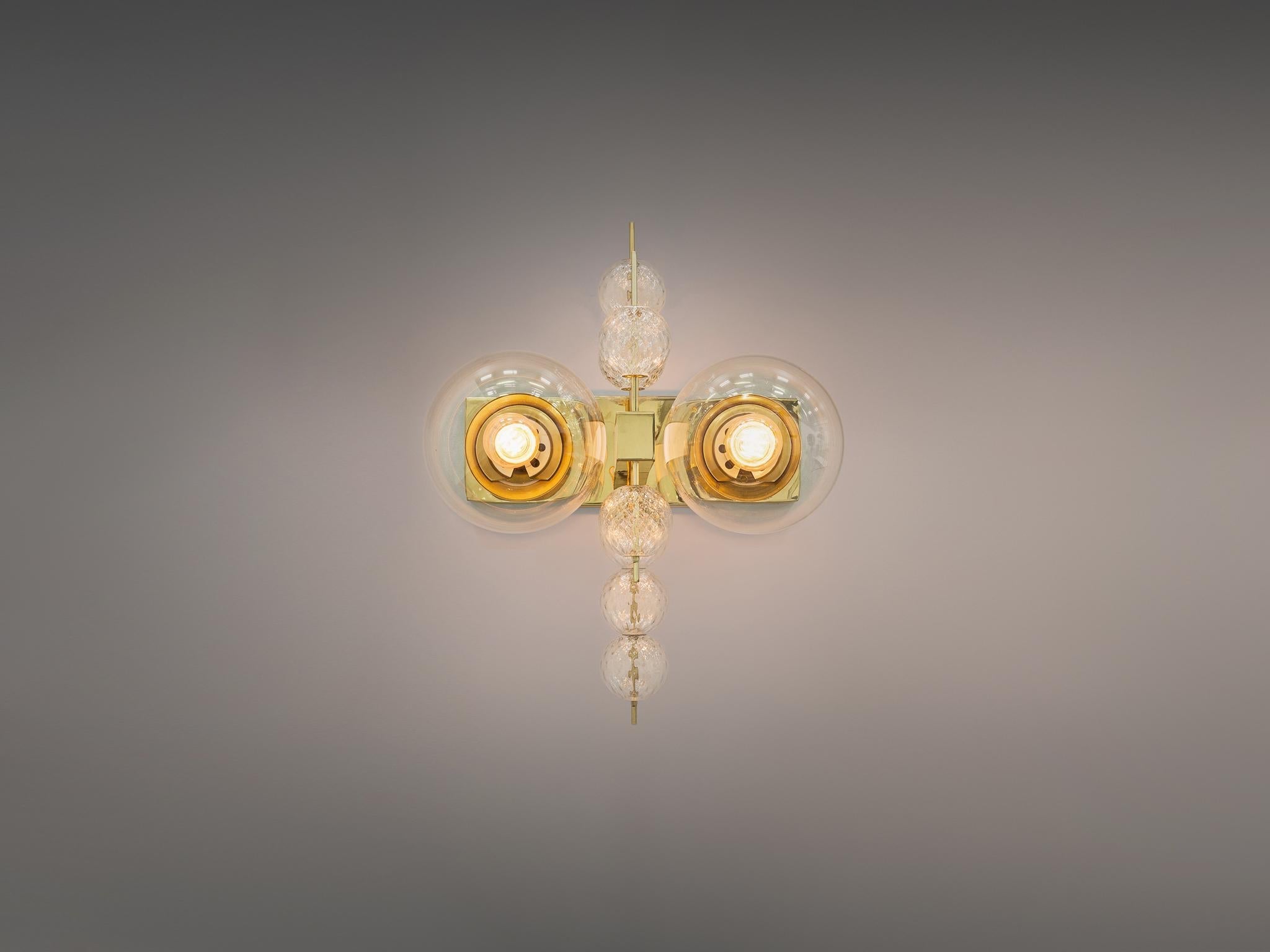 Wall Light in Brass and Glass lighting Morentz