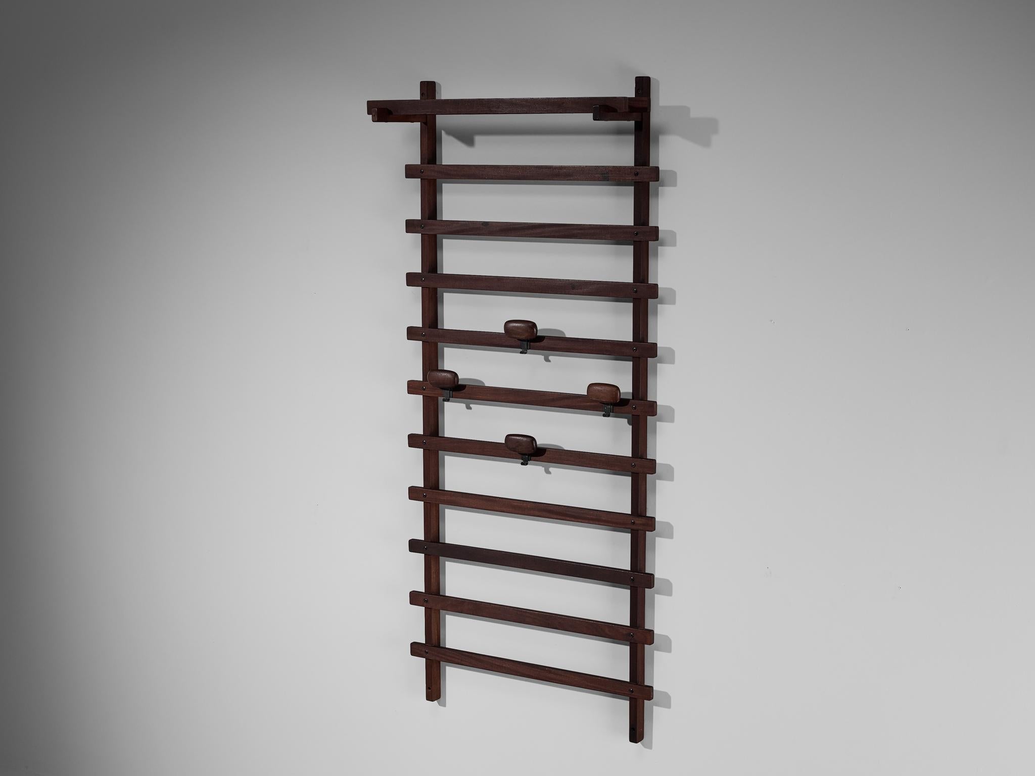 Ezhio Longhi for Elam Wall-Mounted Coat Rack in Teak more furniture and collectibles Morentz