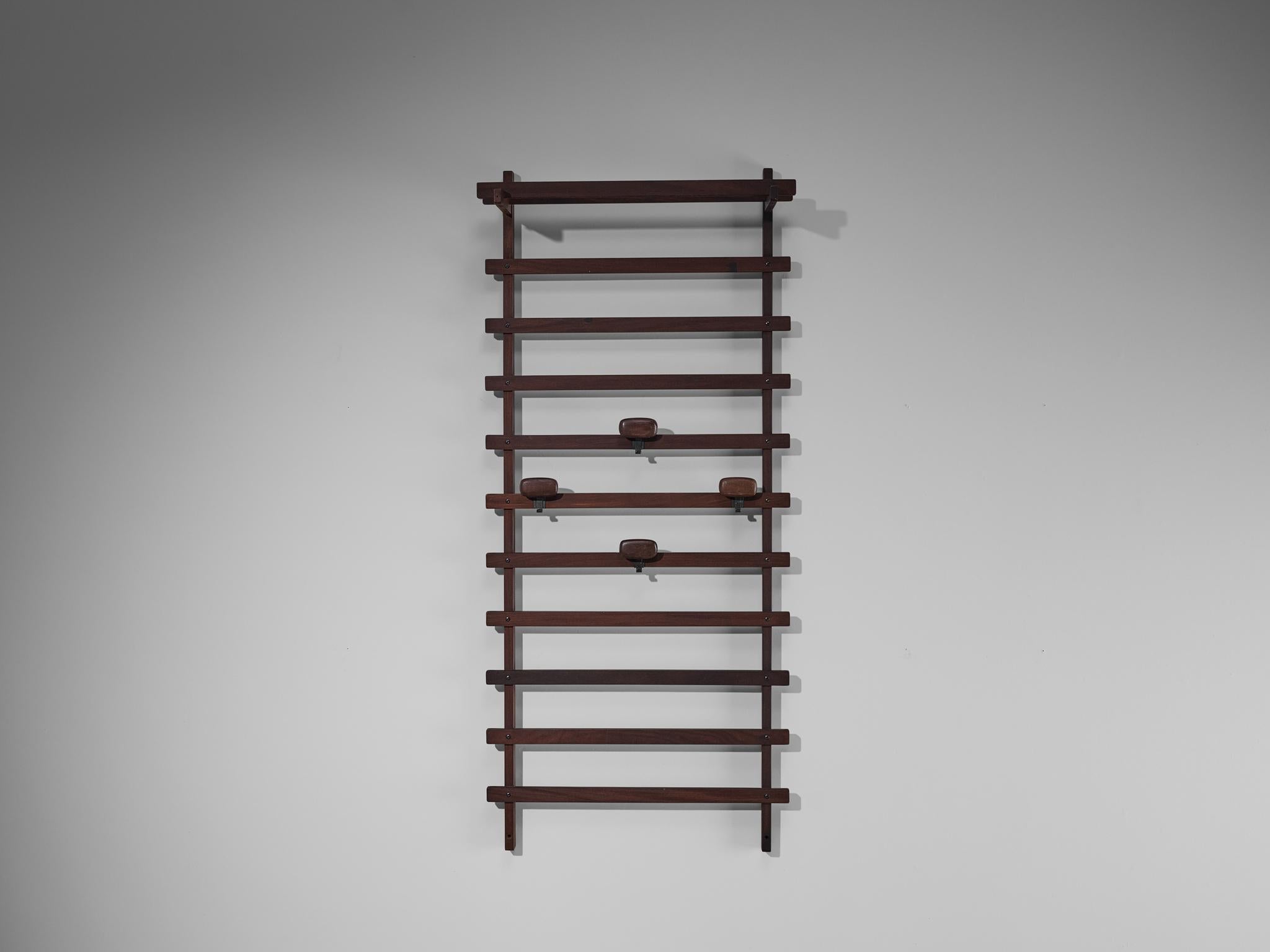 Ezhio Longhi for Elam Wall-Mounted Coat Rack in Teak more furniture and collectibles Morentz