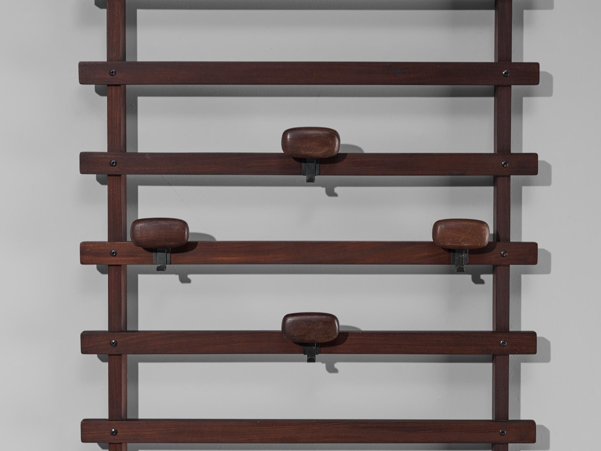 Ezhio Longhi for Elam Wall-Mounted Coat Rack in Teak more furniture and collectibles Morentz