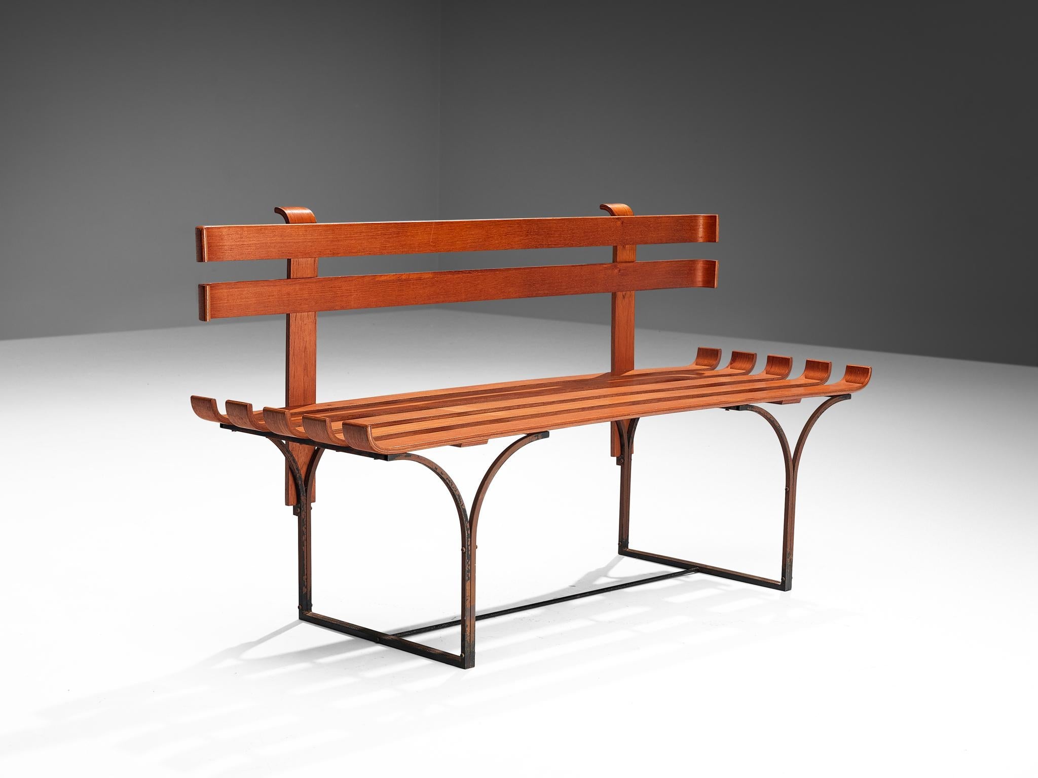 Italian Bench in Plywood and Metal seating Morentz