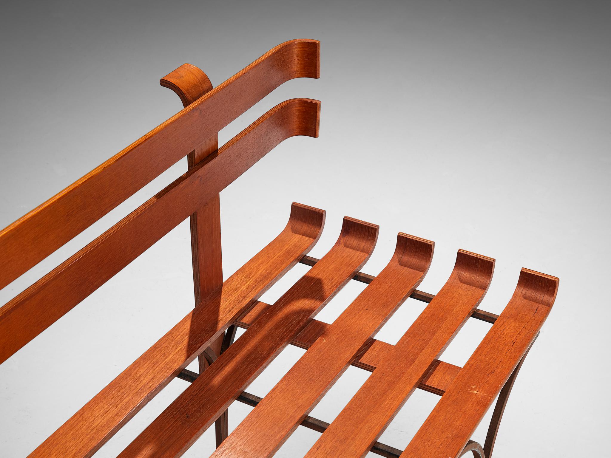Italian Bench in Plywood and Metal seating Morentz
