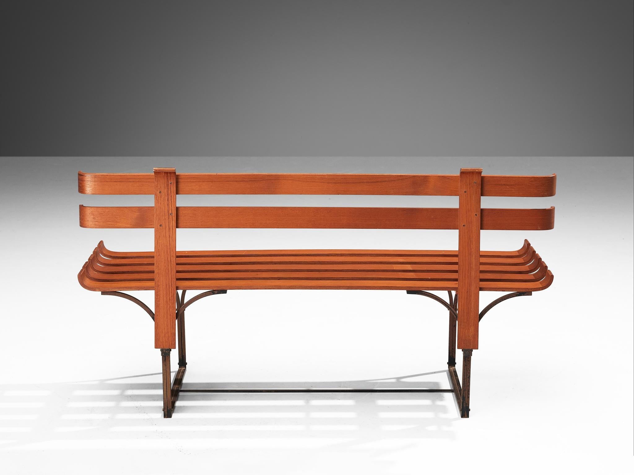 Italian Bench in Plywood and Metal seating Morentz