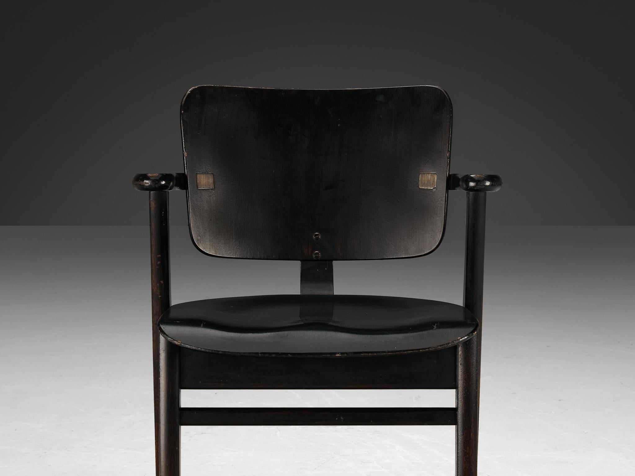 Ilmari Tapiovaara Set of Four ‘Domus’ Dining Chairs in Black Stained Teak seating Morentz