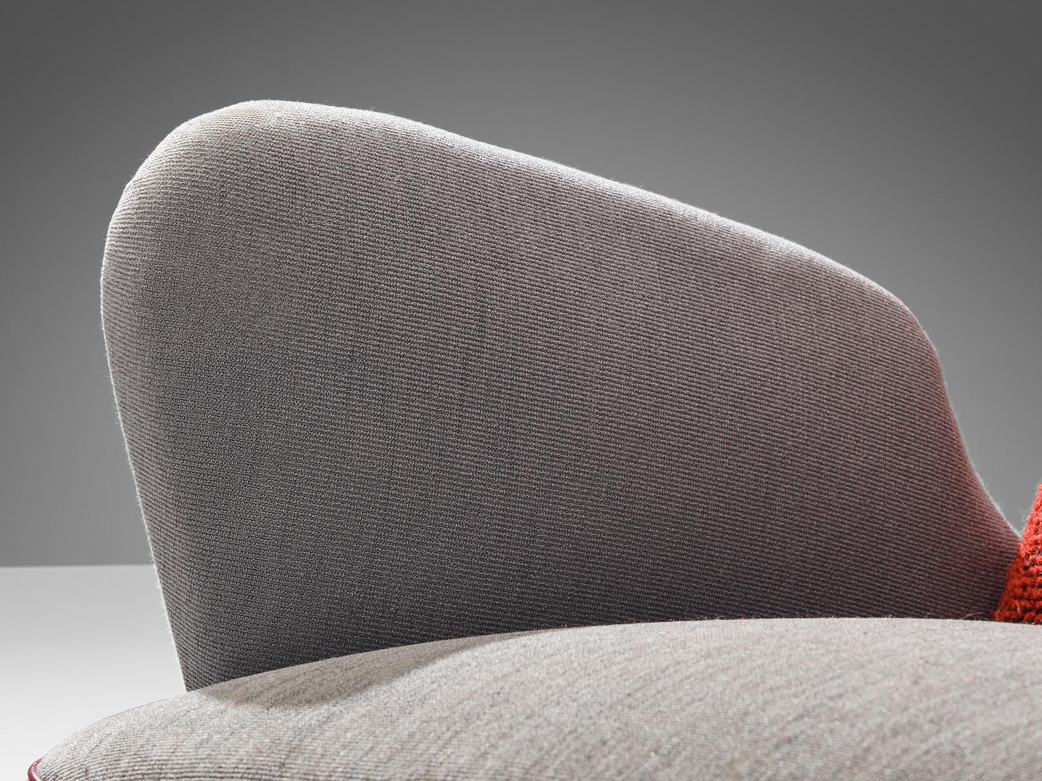 Carl Gustaf Hiort Wingback Chair in Red and Grey Upholstery seating Morentz