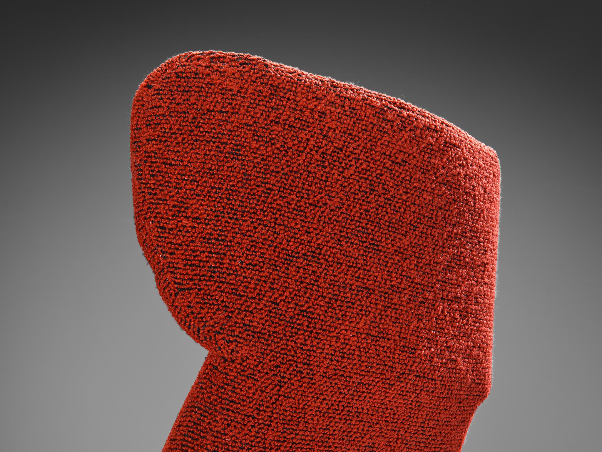 Carl Gustaf Hiort Wingback Chair in Red and Grey Upholstery seating Morentz