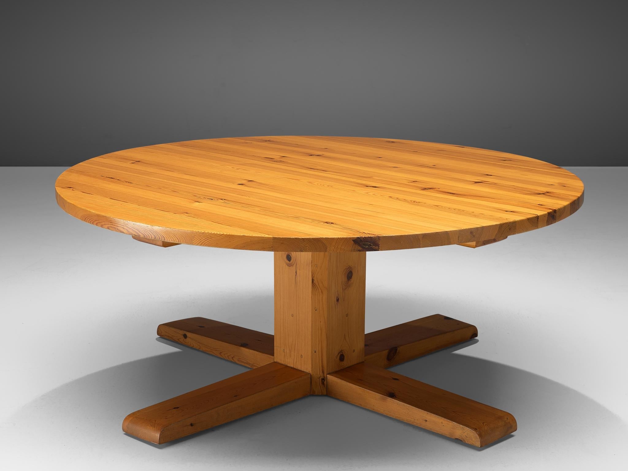 Large Round Spanish Dining Table in Solid Pine