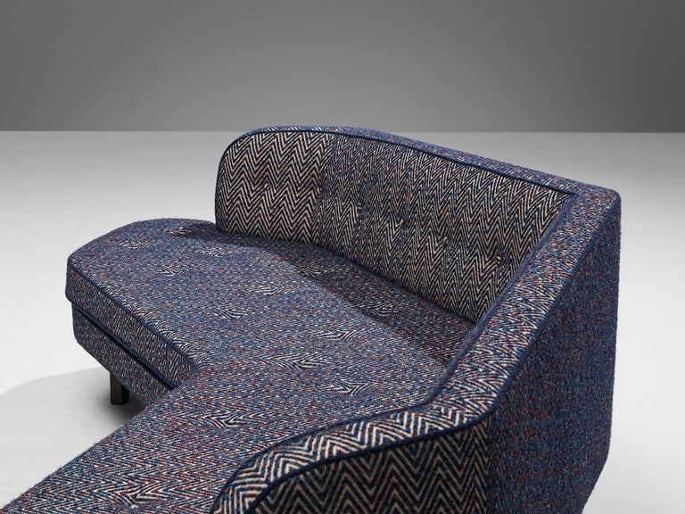 Edward Wormley for Dunbar 'Janus' Sofa in Multicolored Patterned Upholstery