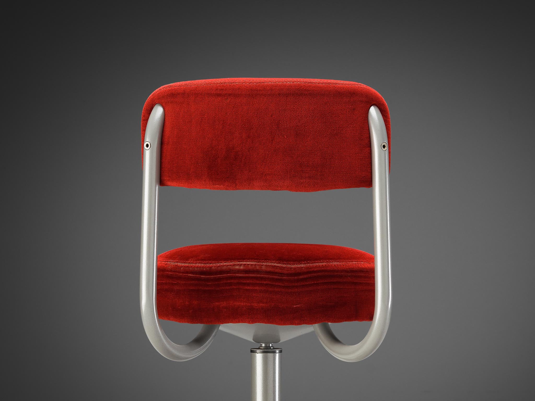 Börje Johanson Barstool in Red Velvet Upholstery seating Morentz