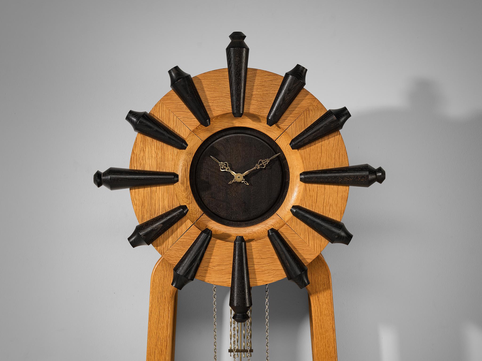 Guillerme & Chambron Longcase Clock in Oak with Brass Accents decorative objects Morentz