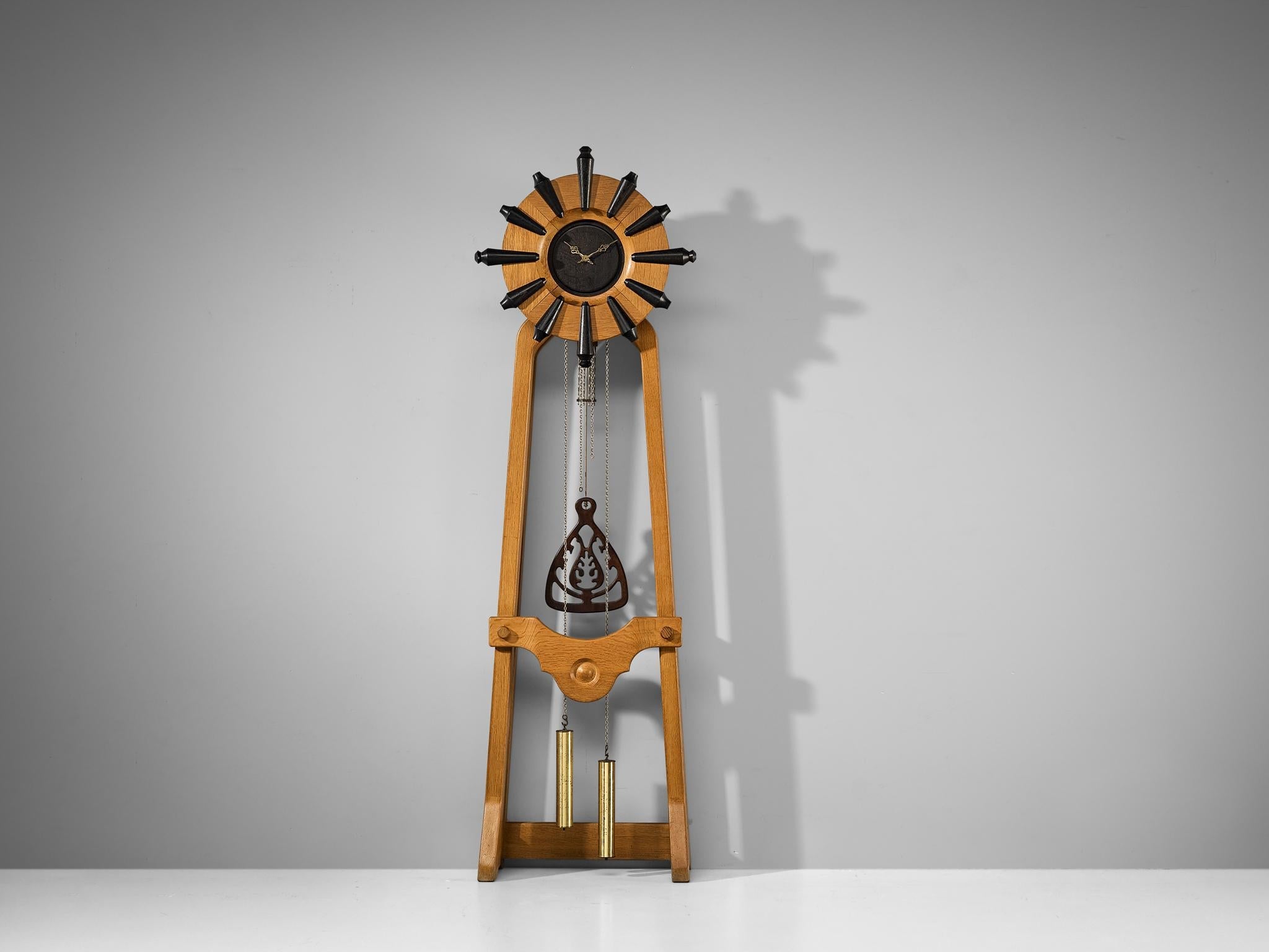 Guillerme & Chambron Longcase Clock in Oak with Brass Accents decorative objects Morentz