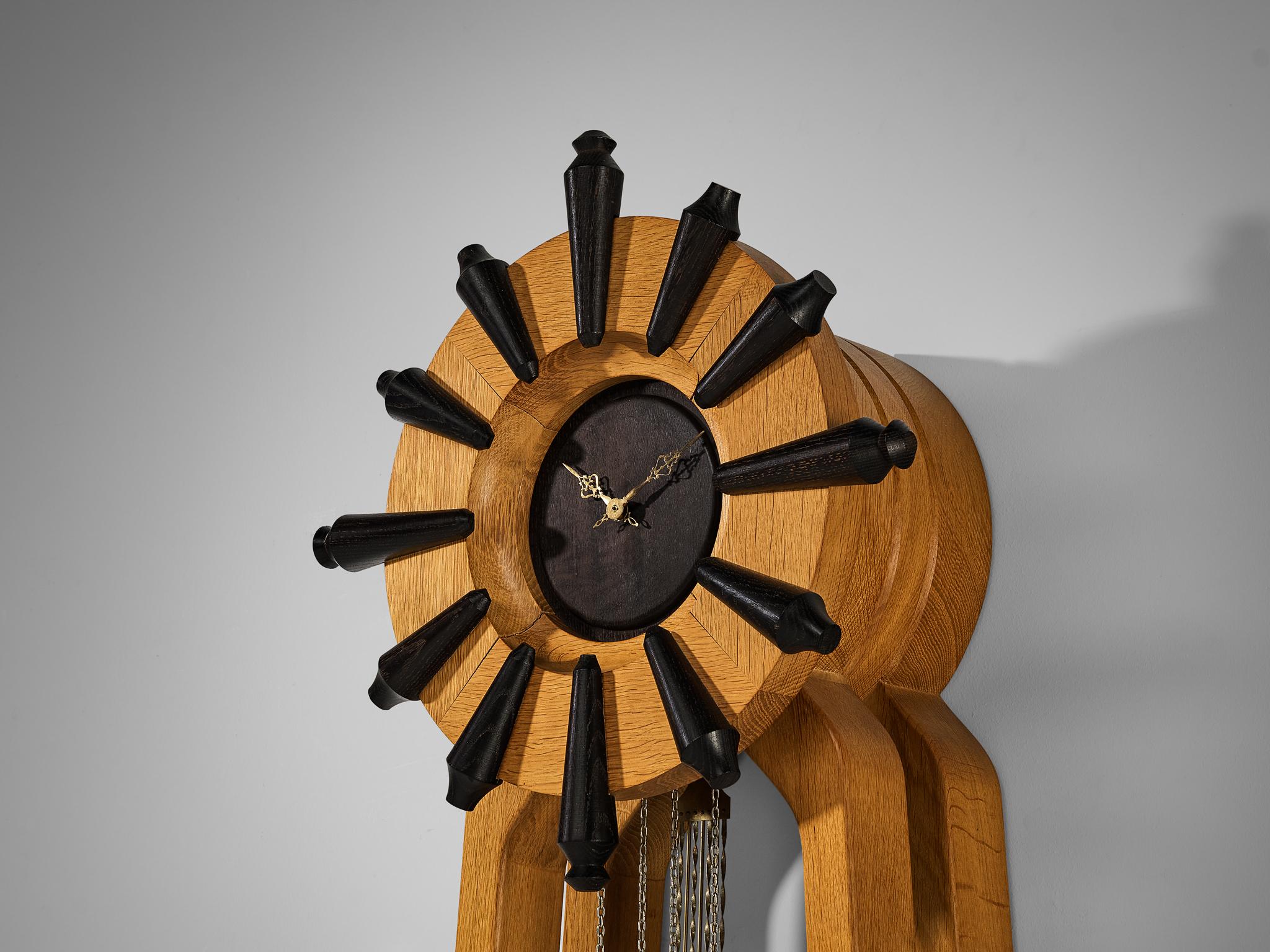 Guillerme & Chambron Longcase Clock in Oak with Brass Accents decorative objects Morentz