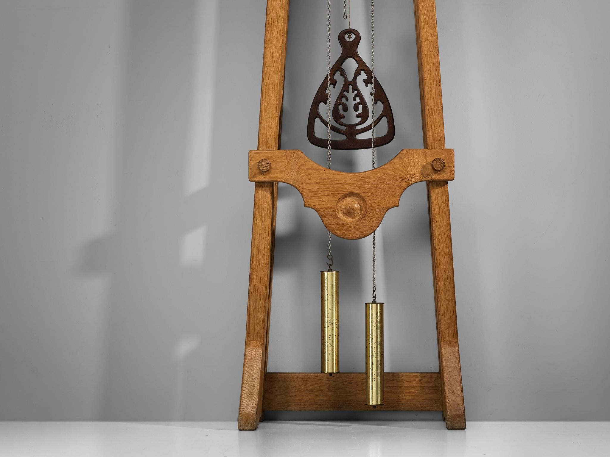 Guillerme & Chambron Longcase Clock in Oak with Brass Accents decorative objects Morentz