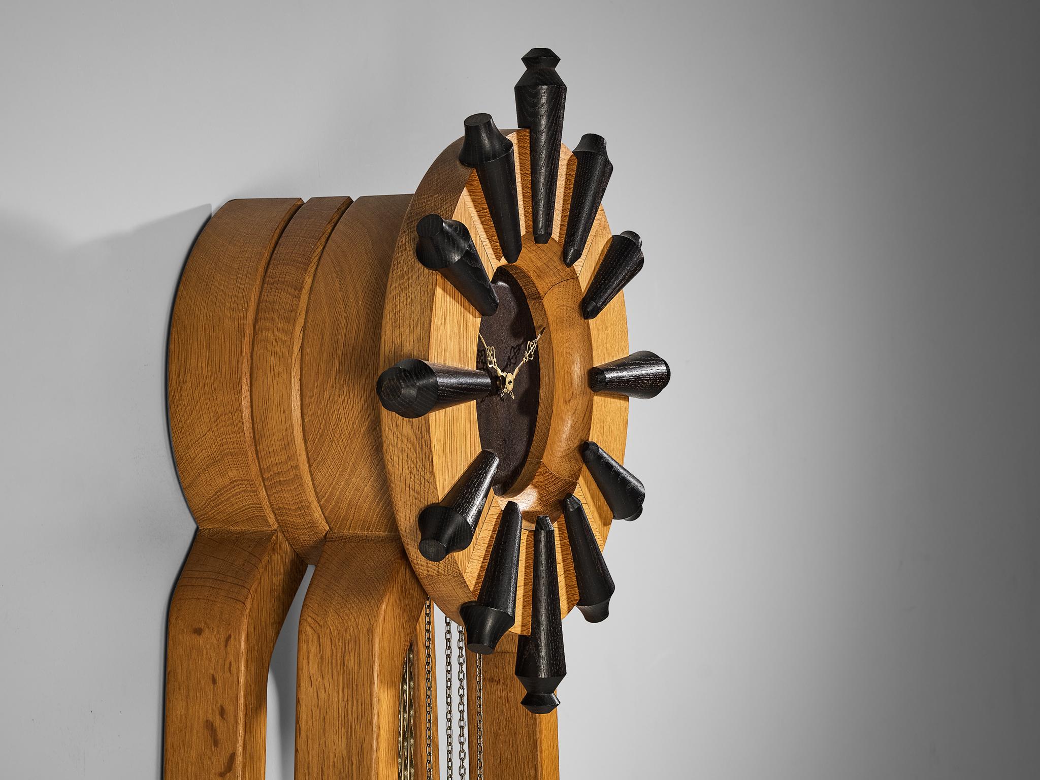 Guillerme & Chambron Longcase Clock in Oak with Brass Accents decorative objects Morentz
