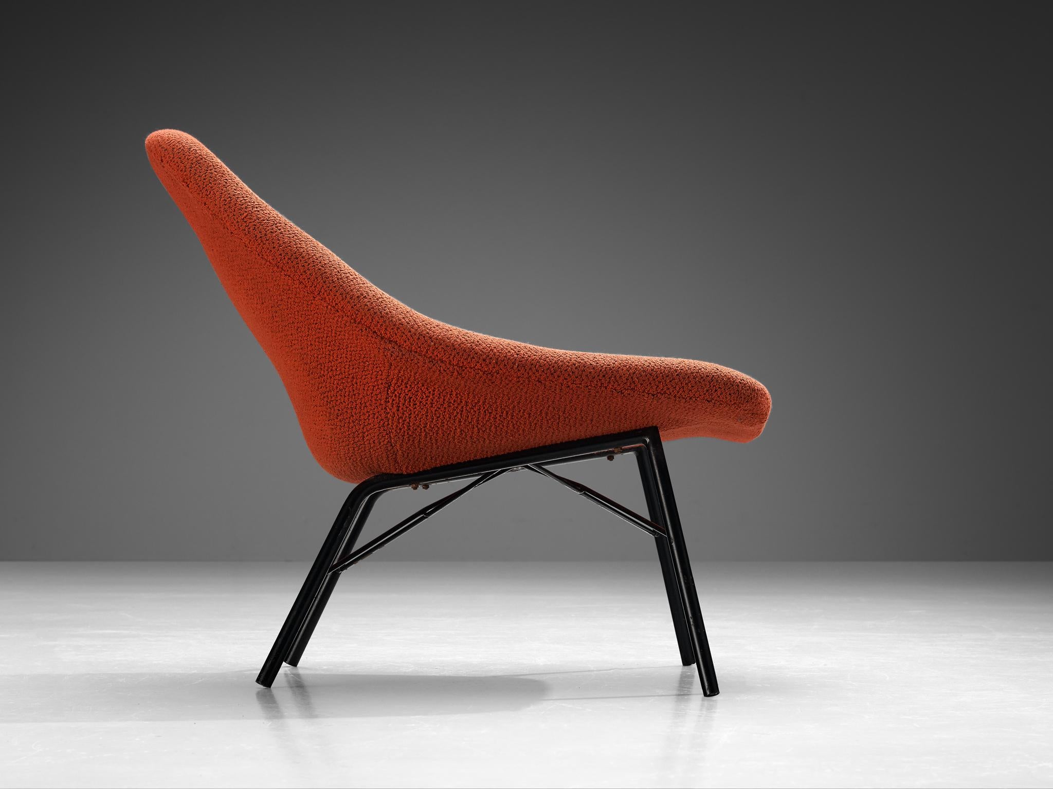 TON Mid-Century Modern Lounge Chair with Sculptural Frame in Red Upholstery seating Morentz