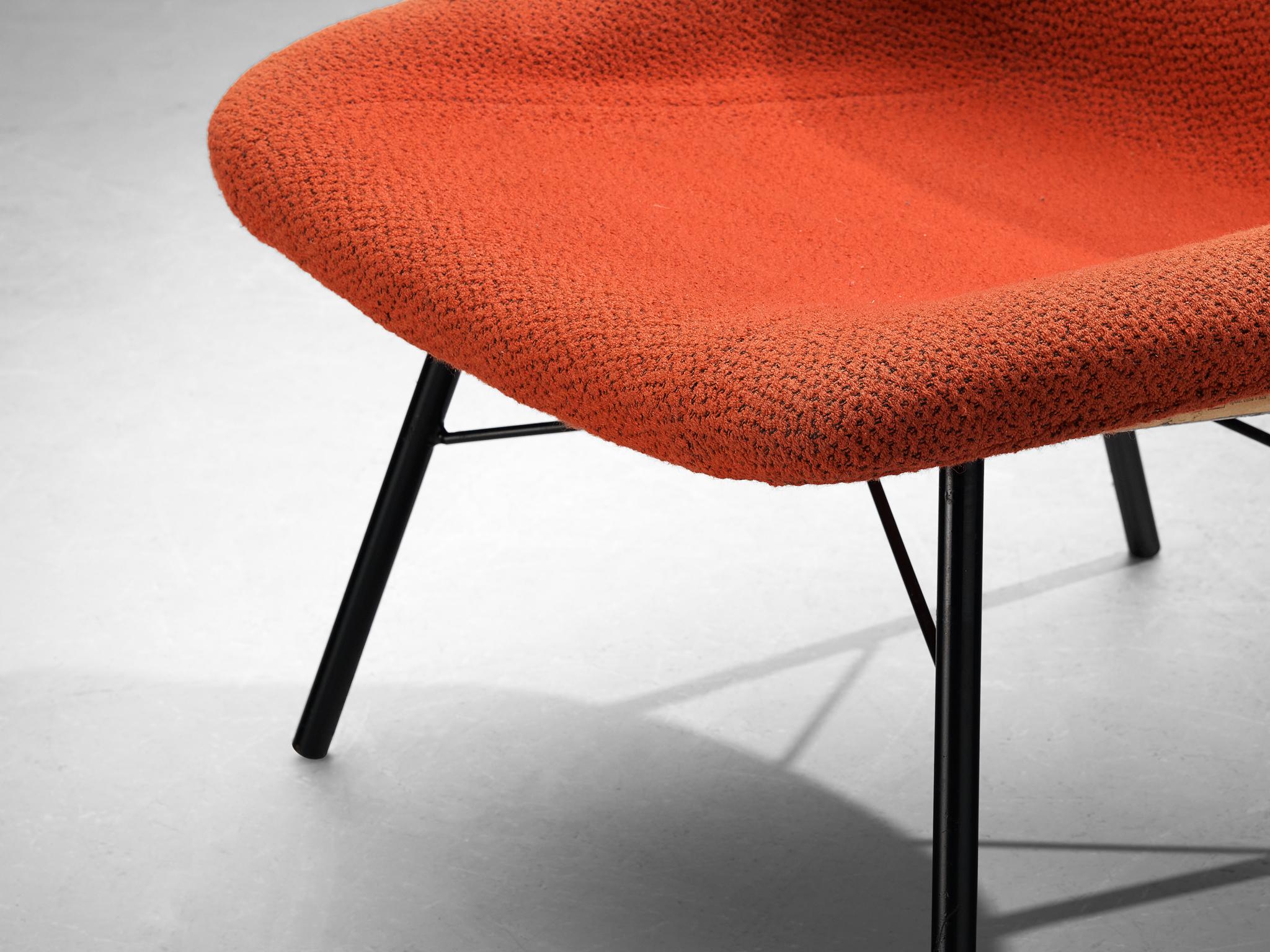 TON Mid-Century Modern Lounge Chair with Sculptural Frame in Red Upholstery seating Morentz