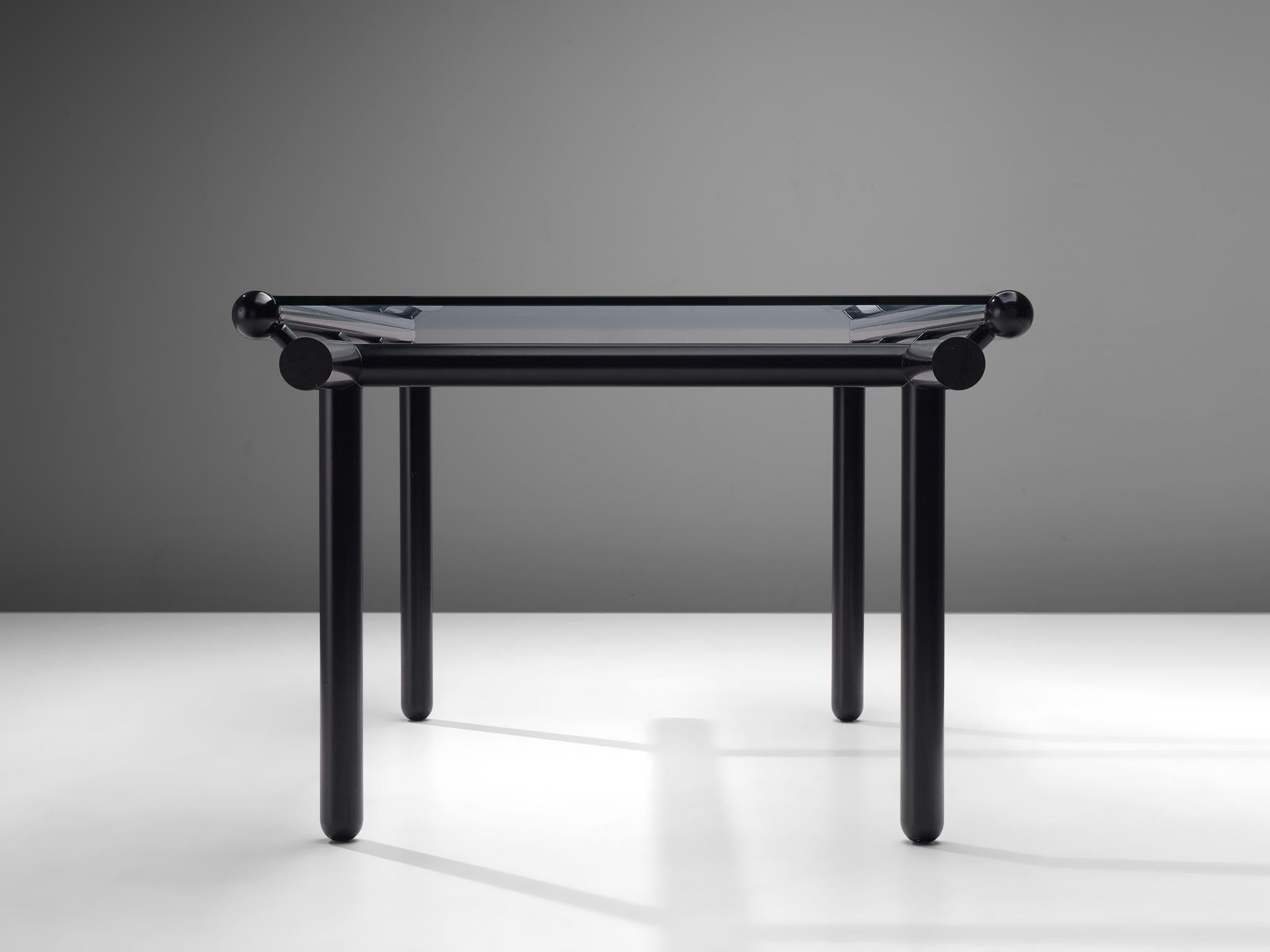 Cassina Dining Table 'Capri' in Black Metal and Glass tables Morentz