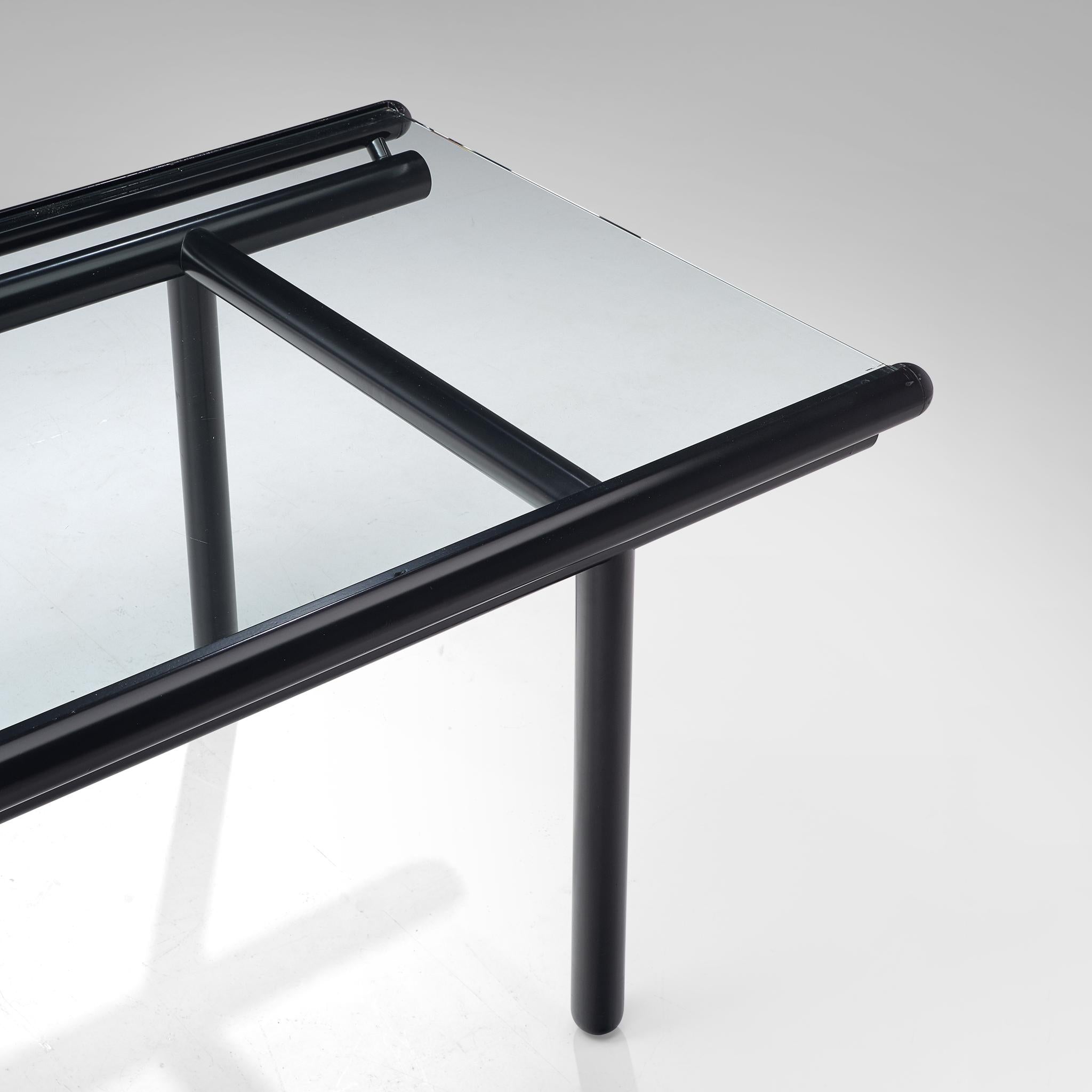 Cassina Dining Table 'Capri' in Black Metal and Glass tables Morentz