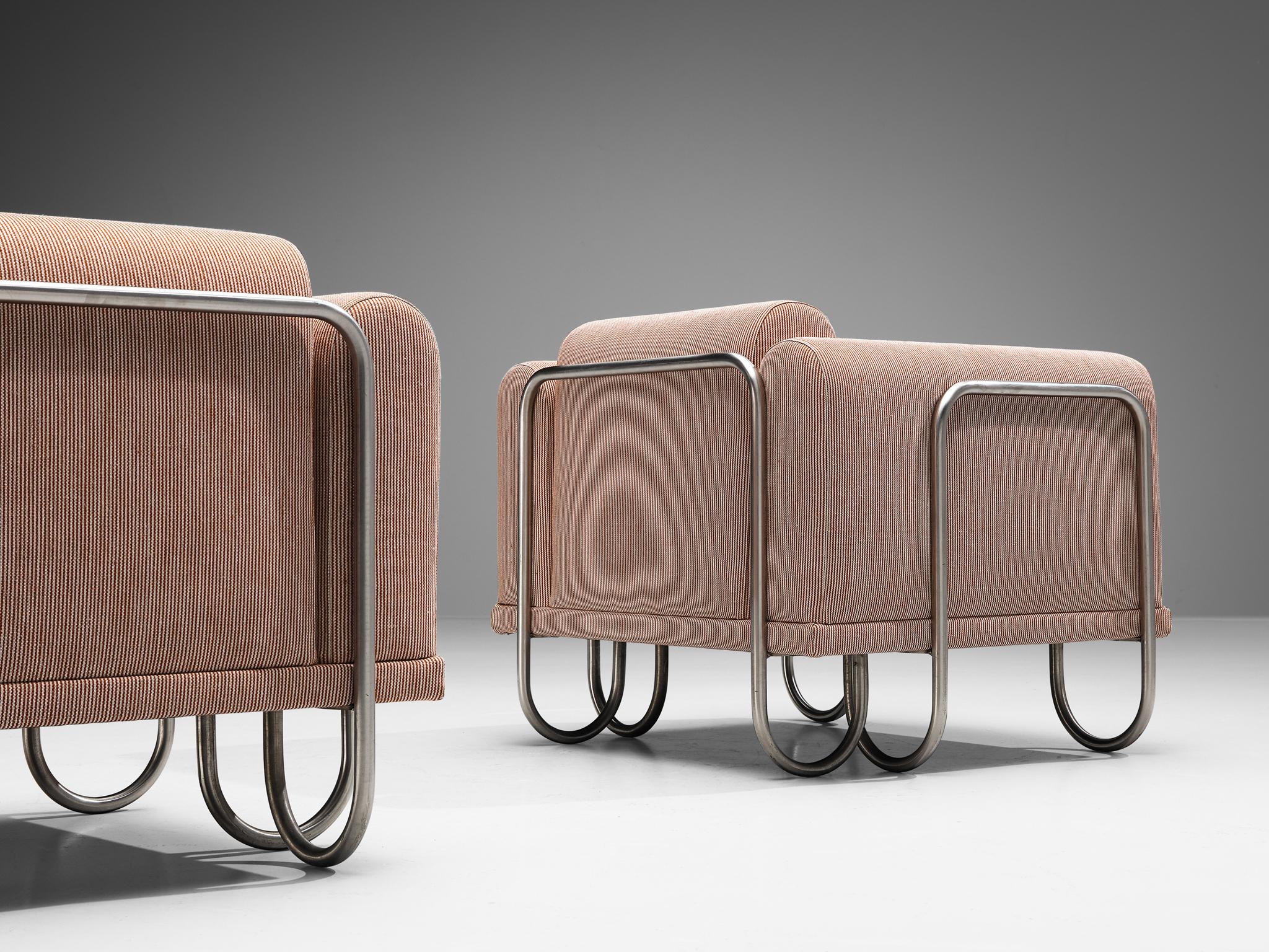 Byron Botker for Landes Lounge Chairs with Tubular Frames in Light Pink seating Morentz