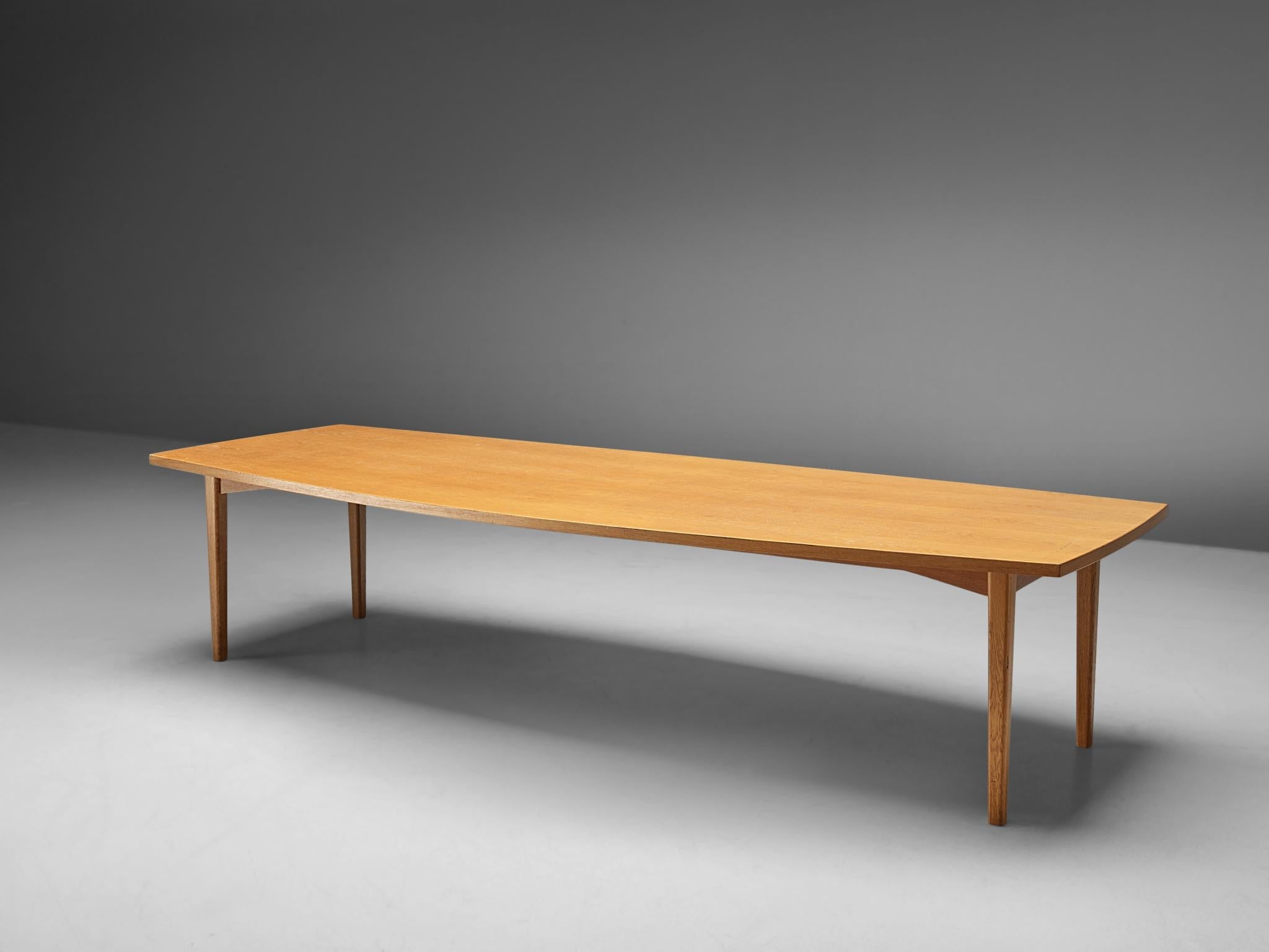 Large Danish Boat Shaped Conference Table in Oak tables Morentz