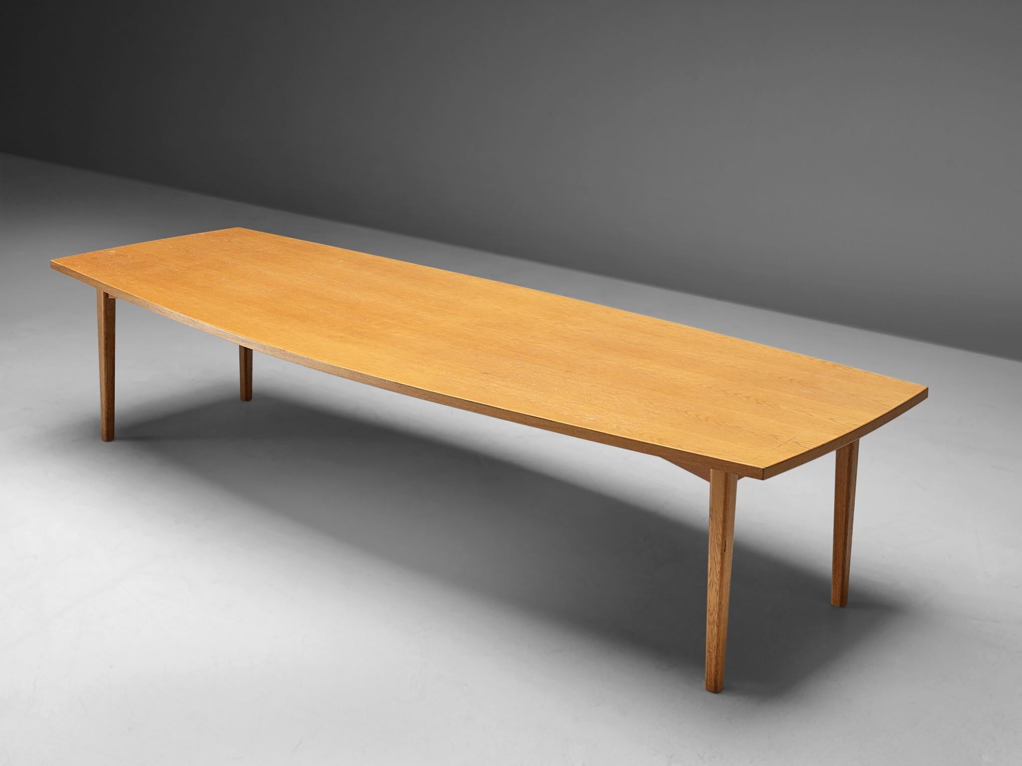 Large Danish Boat Shaped Conference Table in Oak tables Morentz
