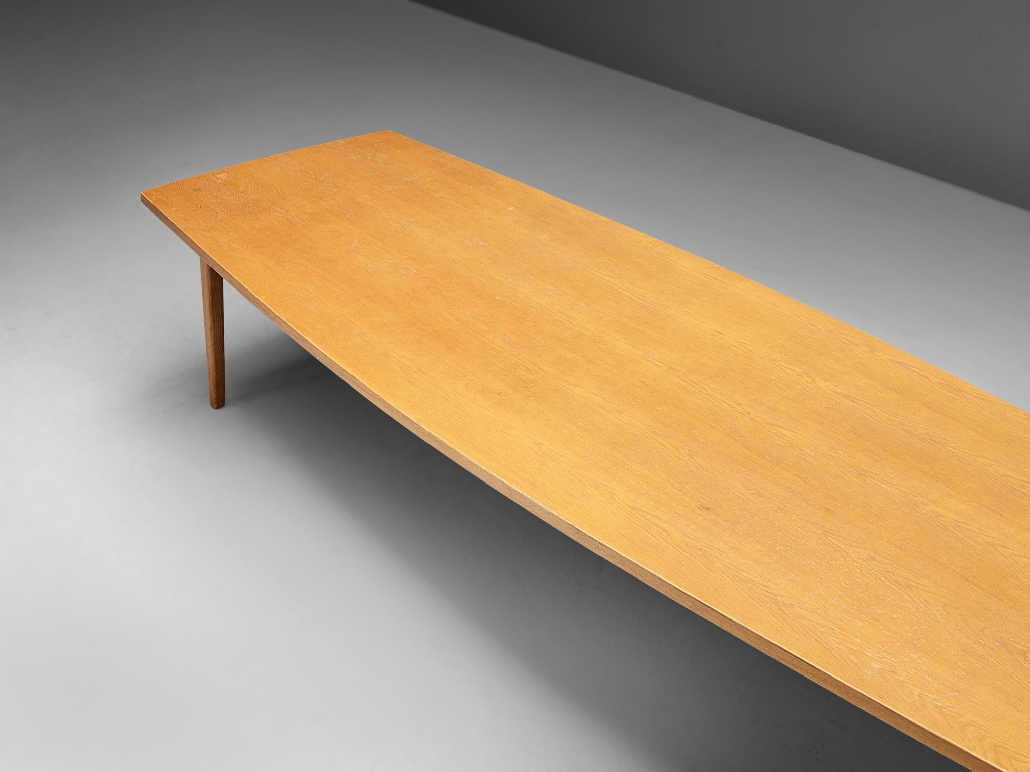 Large Danish Boat Shaped Conference Table in Oak tables Morentz