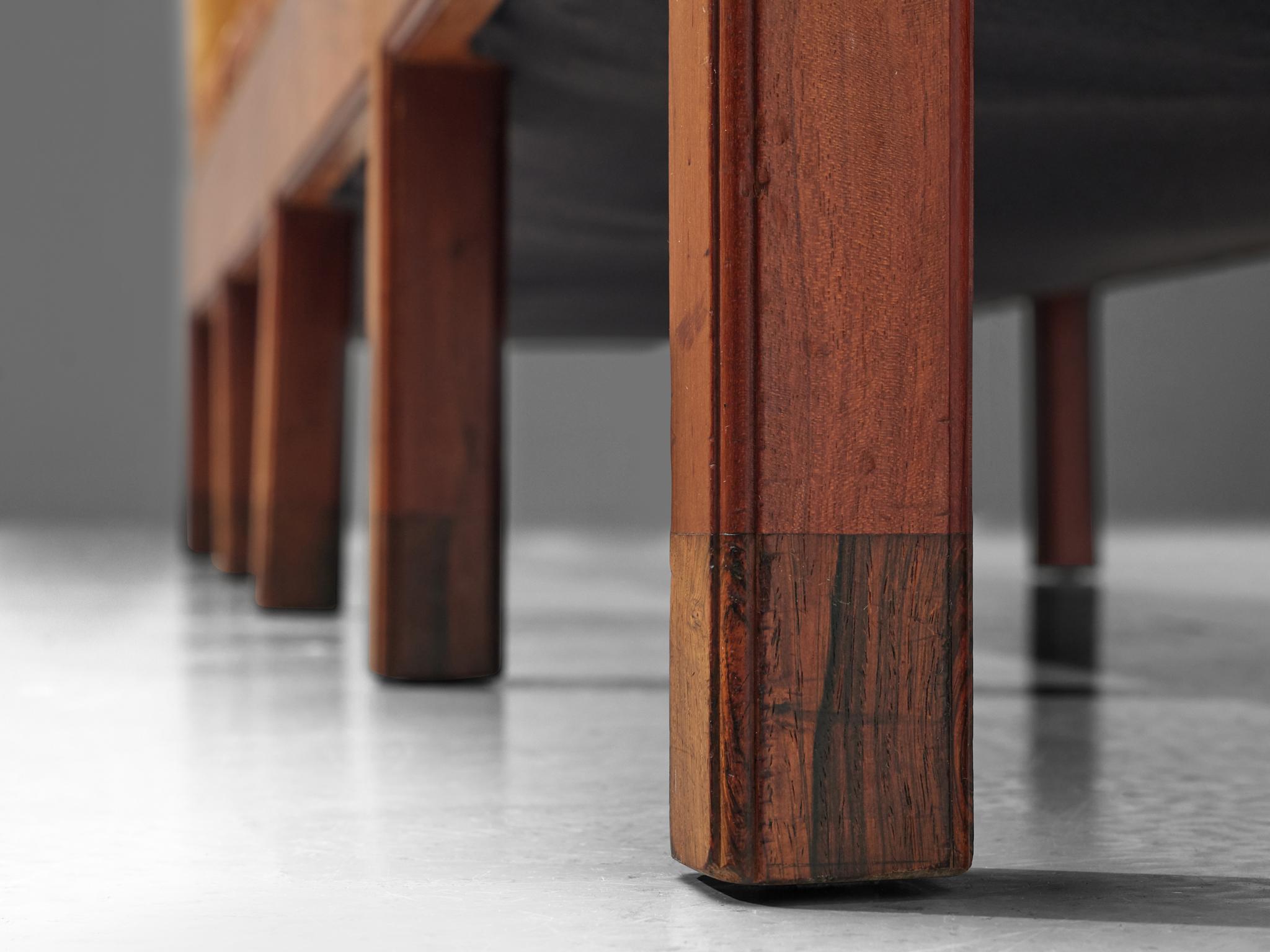 Unique Jacob Kjaer Sofa in Original Niger Leather and Mahogany seating Morentz