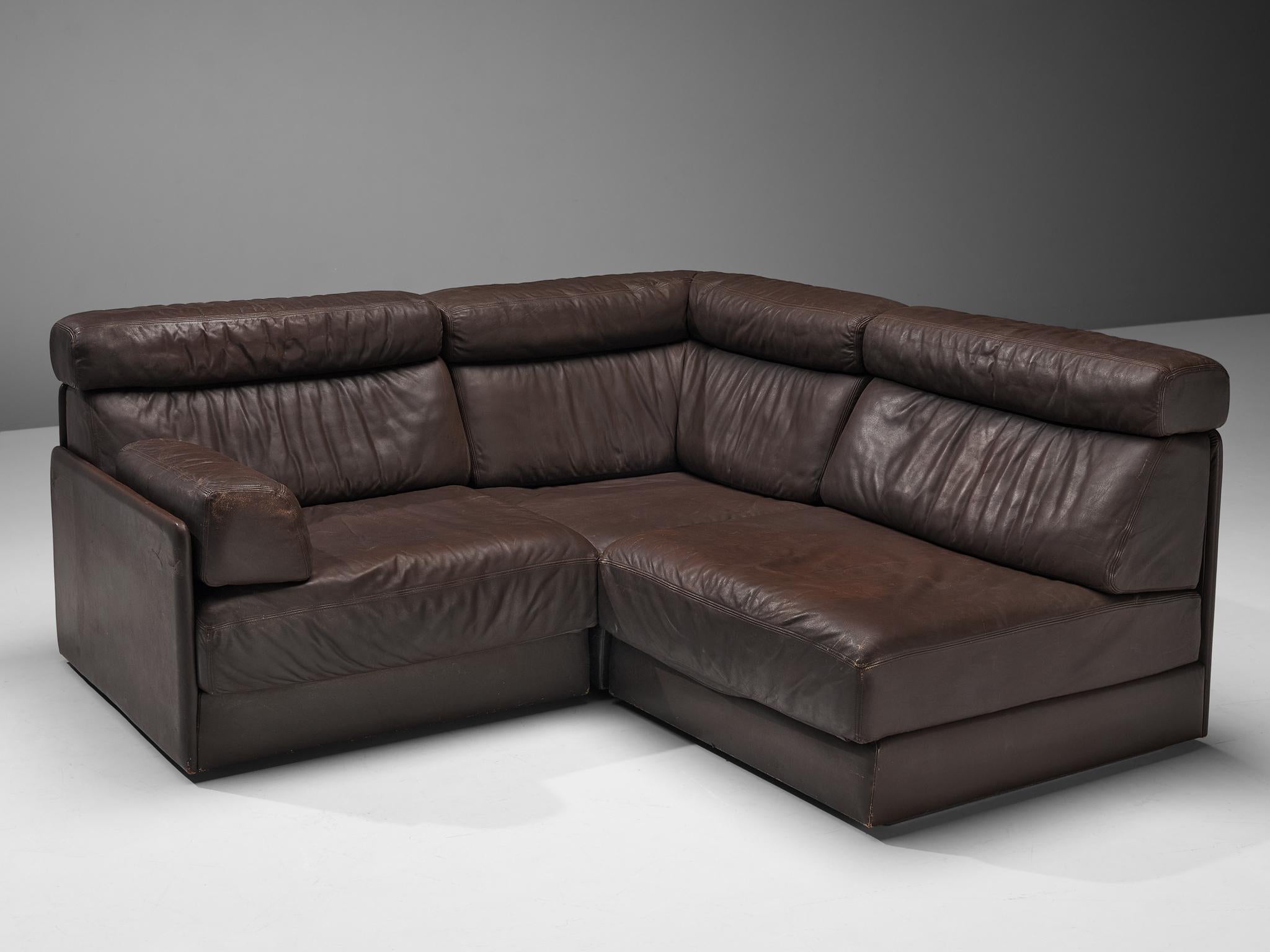De Sede Sectional Sofa ‘DS-76’ in Dark Brown Leather seating Morentz