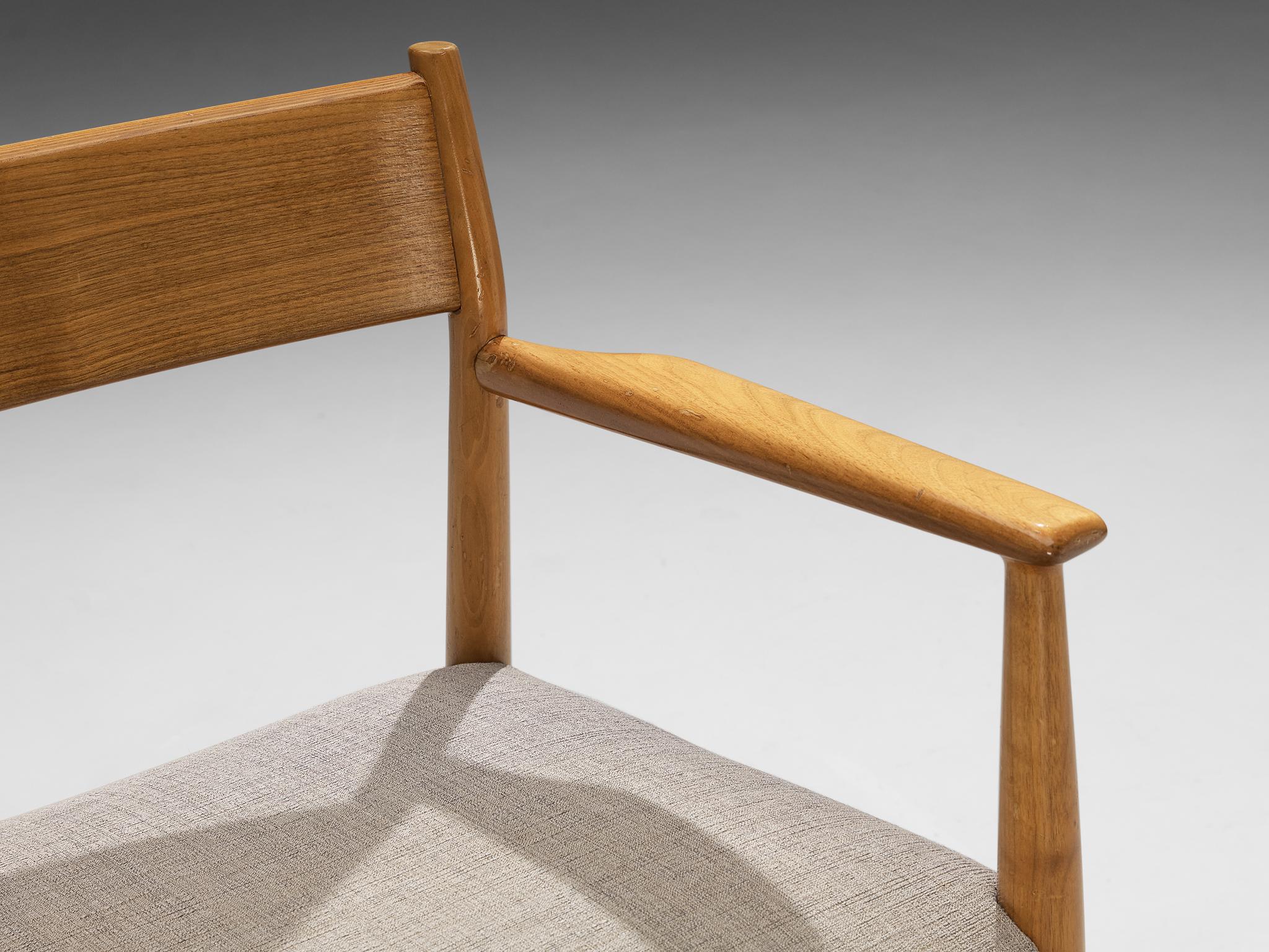 Arne Vodder for Sibast Pair of Dining Chairs in Walnut and Grey Upholstery seating Morentz