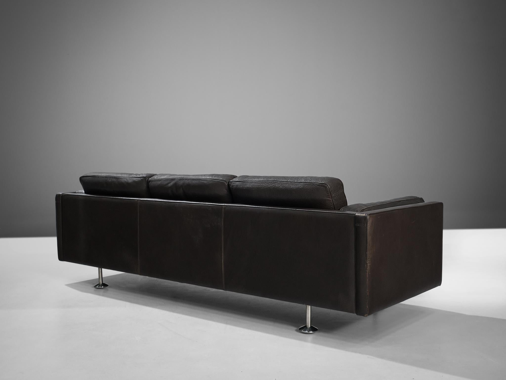 Illum Wikkelsø Cubic Sofa in Black Leather seating Morentz