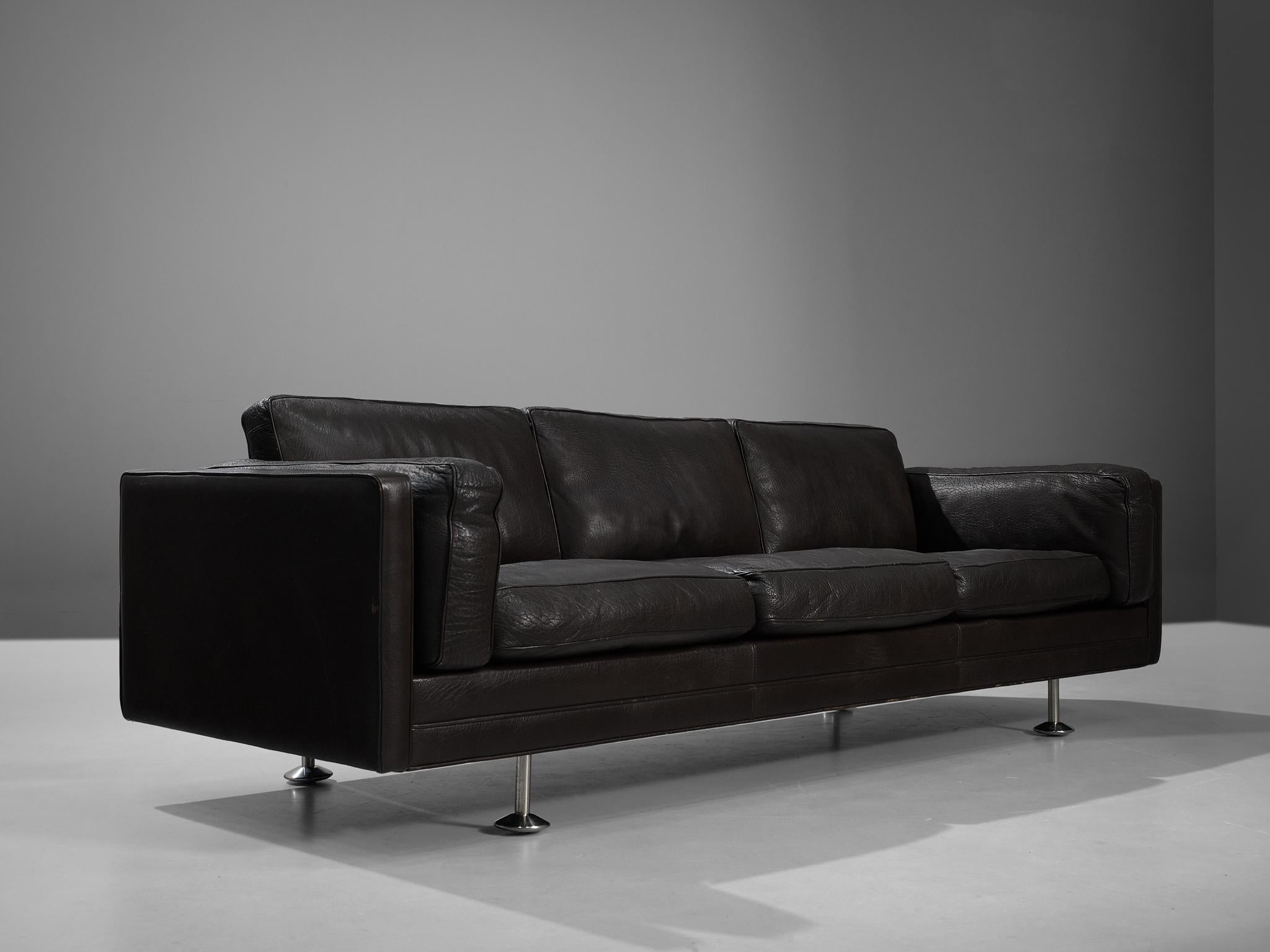 Illum Wikkelsø Cubic Sofa in Black Leather seating Morentz