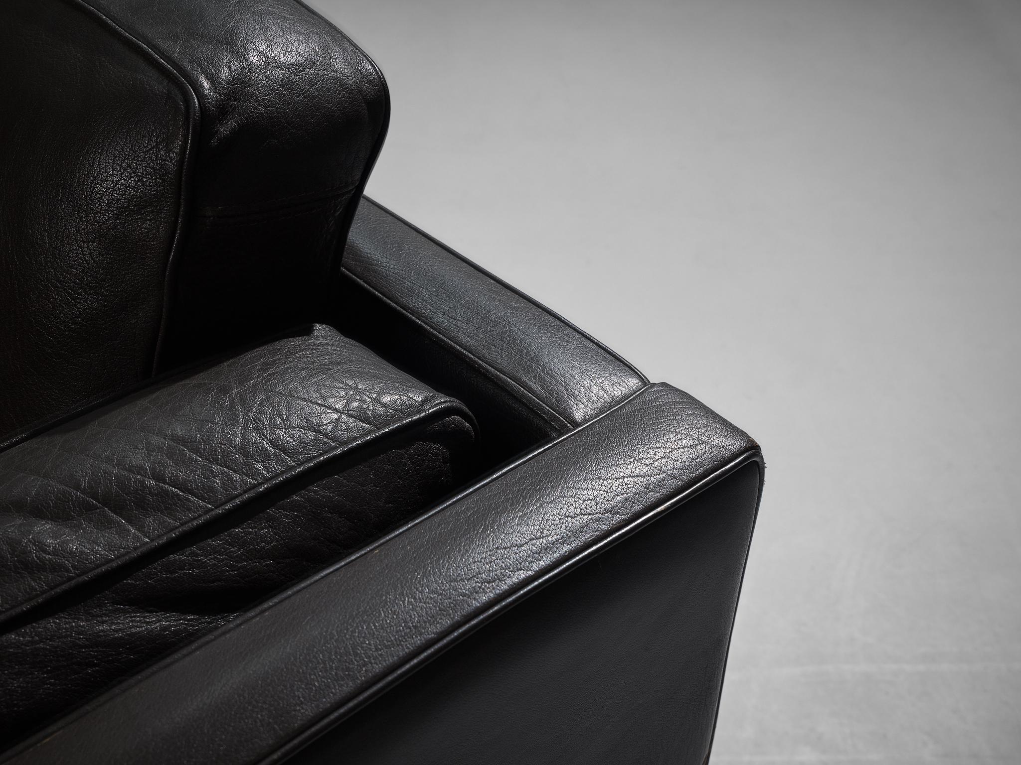 Illum Wikkelsø Cubic Sofa in Black Leather seating Morentz