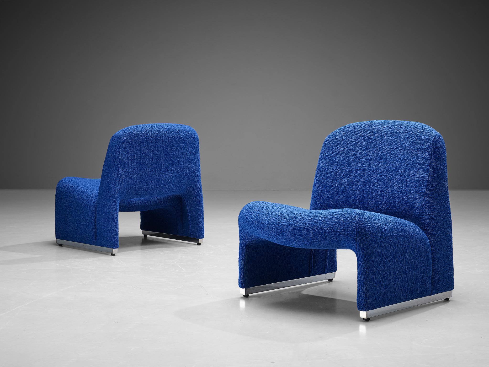 ‘Alky’ Lounge Chairs in the Style of Giancarlo Piretti in Blue Upholstery seating Morentz