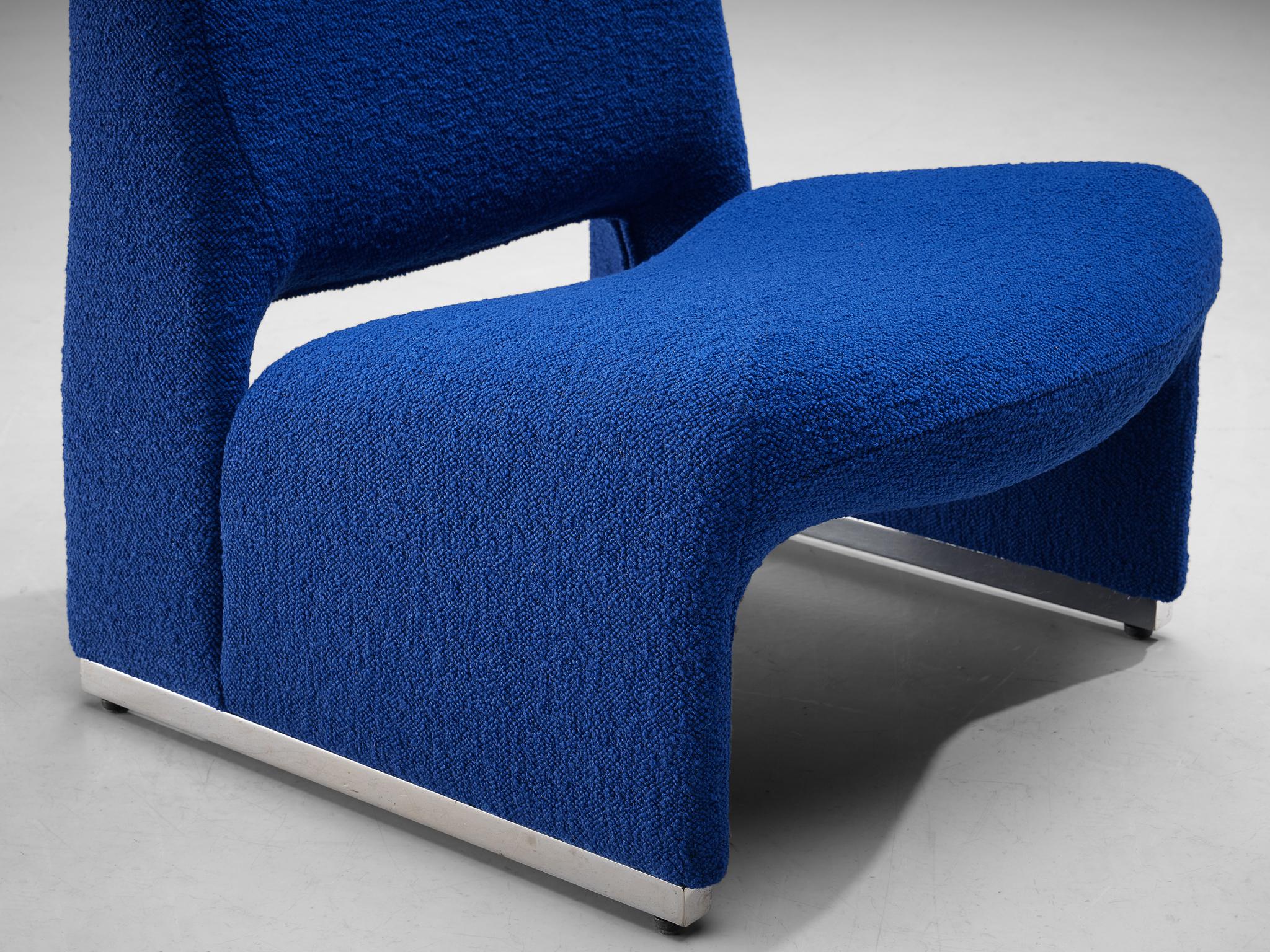 ‘Alky’ Lounge Chairs in the Style of Giancarlo Piretti in Blue Upholstery seating Morentz