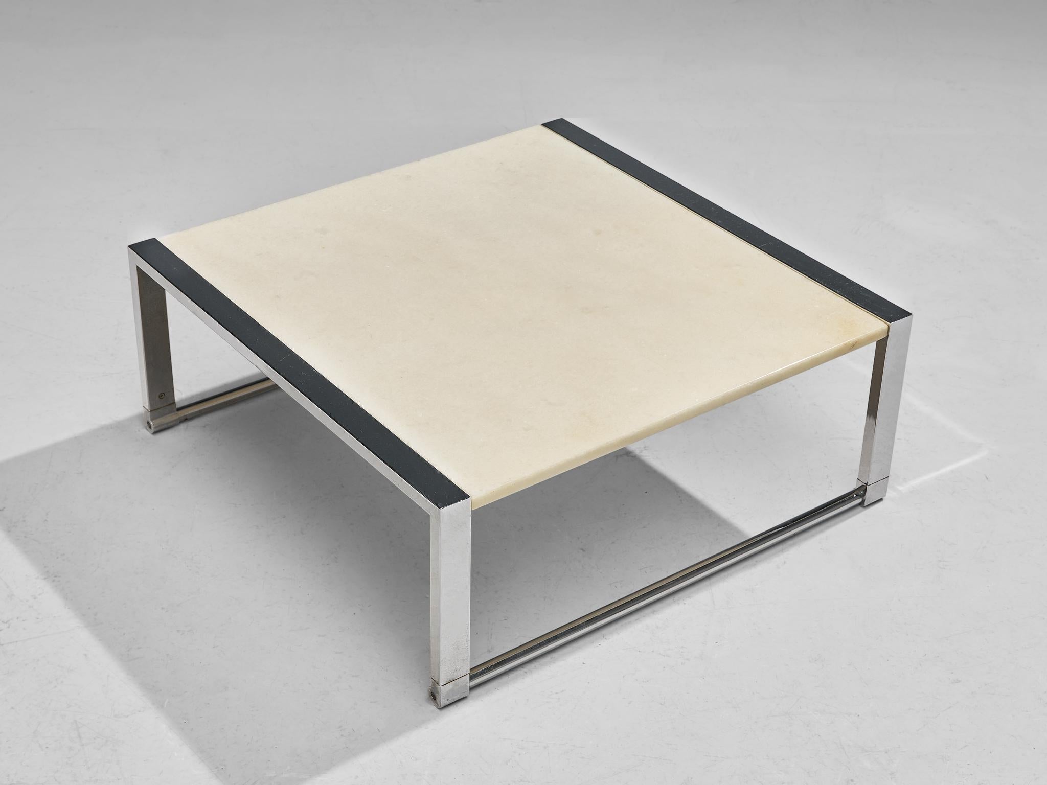Coffee Table with Marble Top and Chrome Base tables Morentz