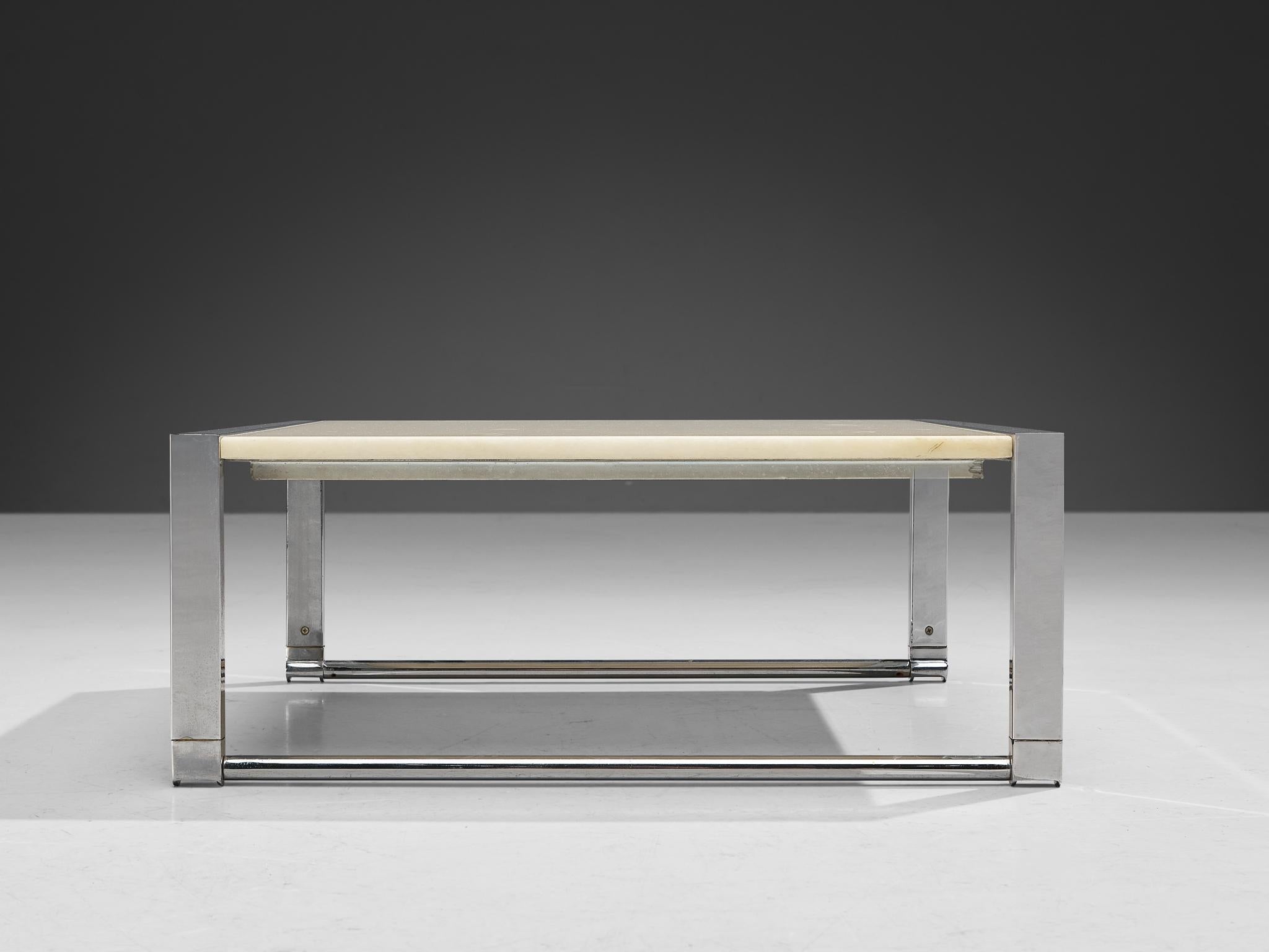 Coffee Table with Marble Top and Chrome Base tables Morentz