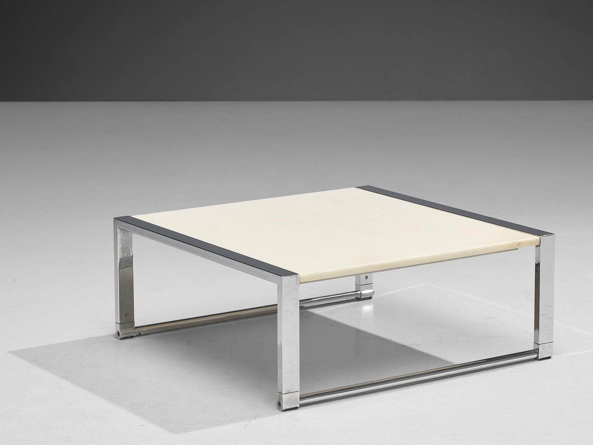 Coffee Table with Marble Top and Chrome Base tables Morentz