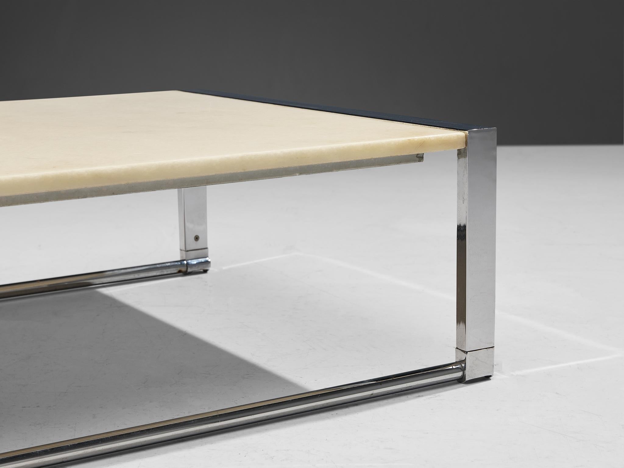 Coffee Table with Marble Top and Chrome Base tables Morentz