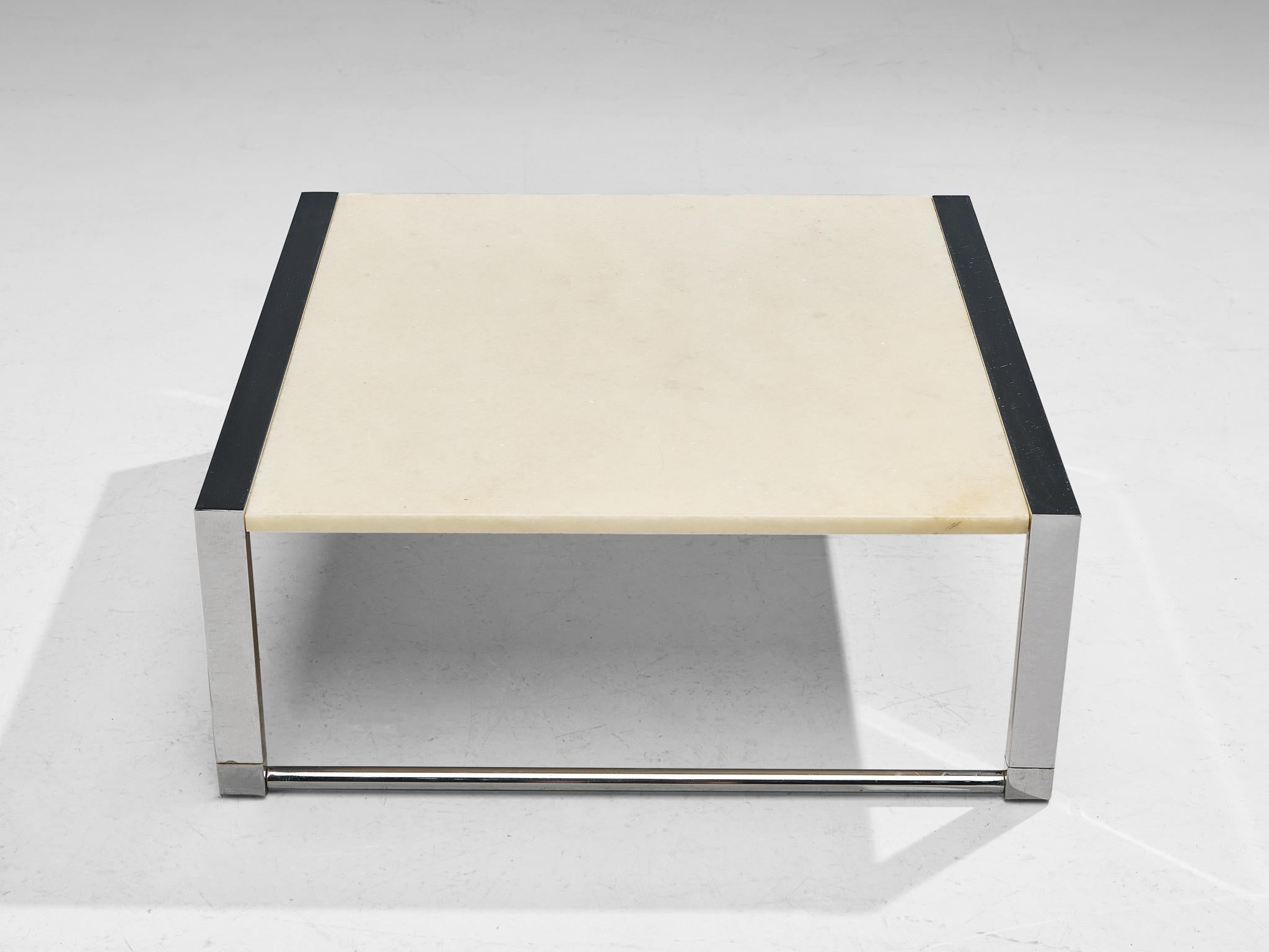 Coffee Table with Marble Top and Chrome Base tables Morentz