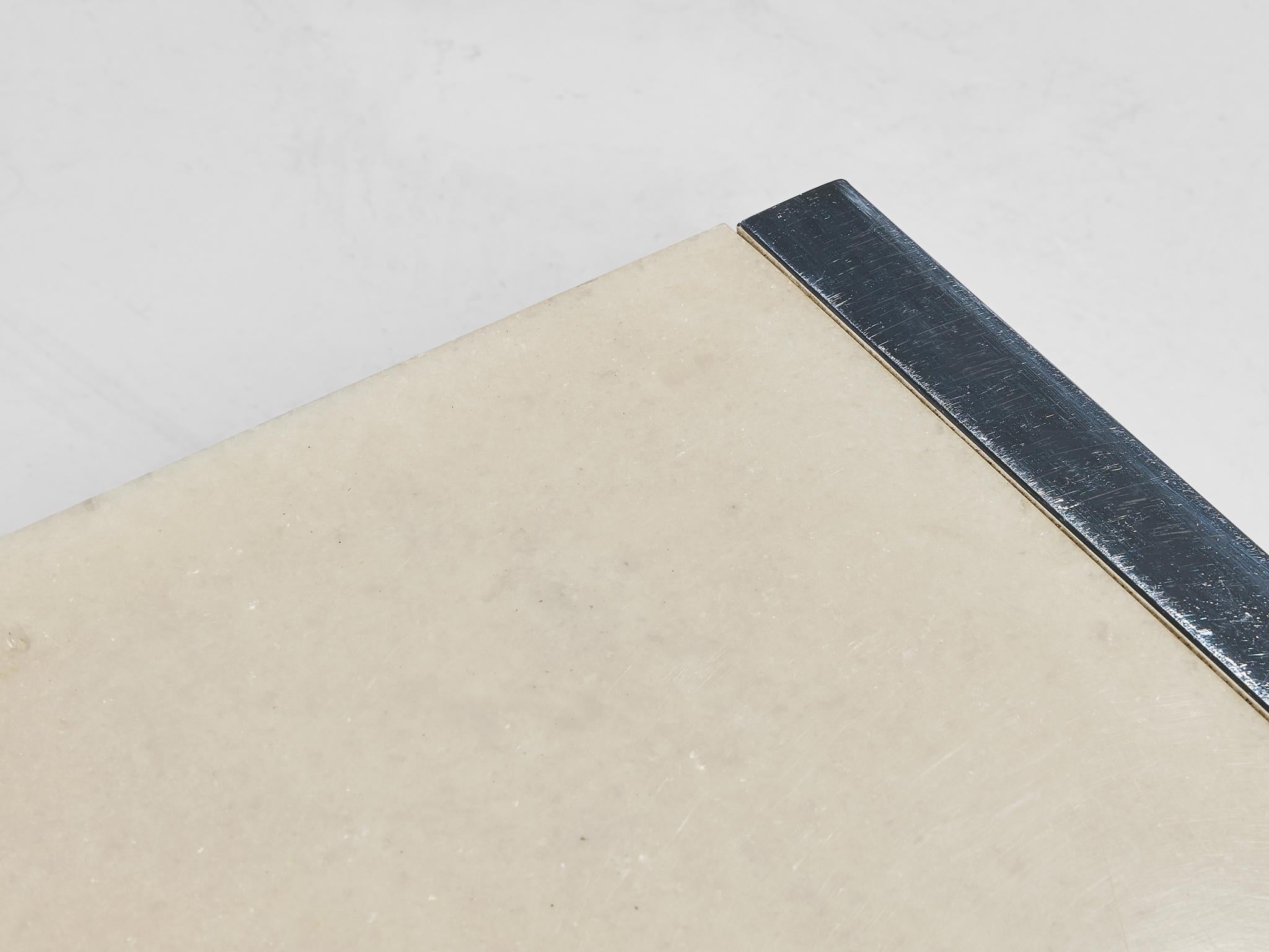 Coffee Table with Marble Top and Chrome Base tables Morentz