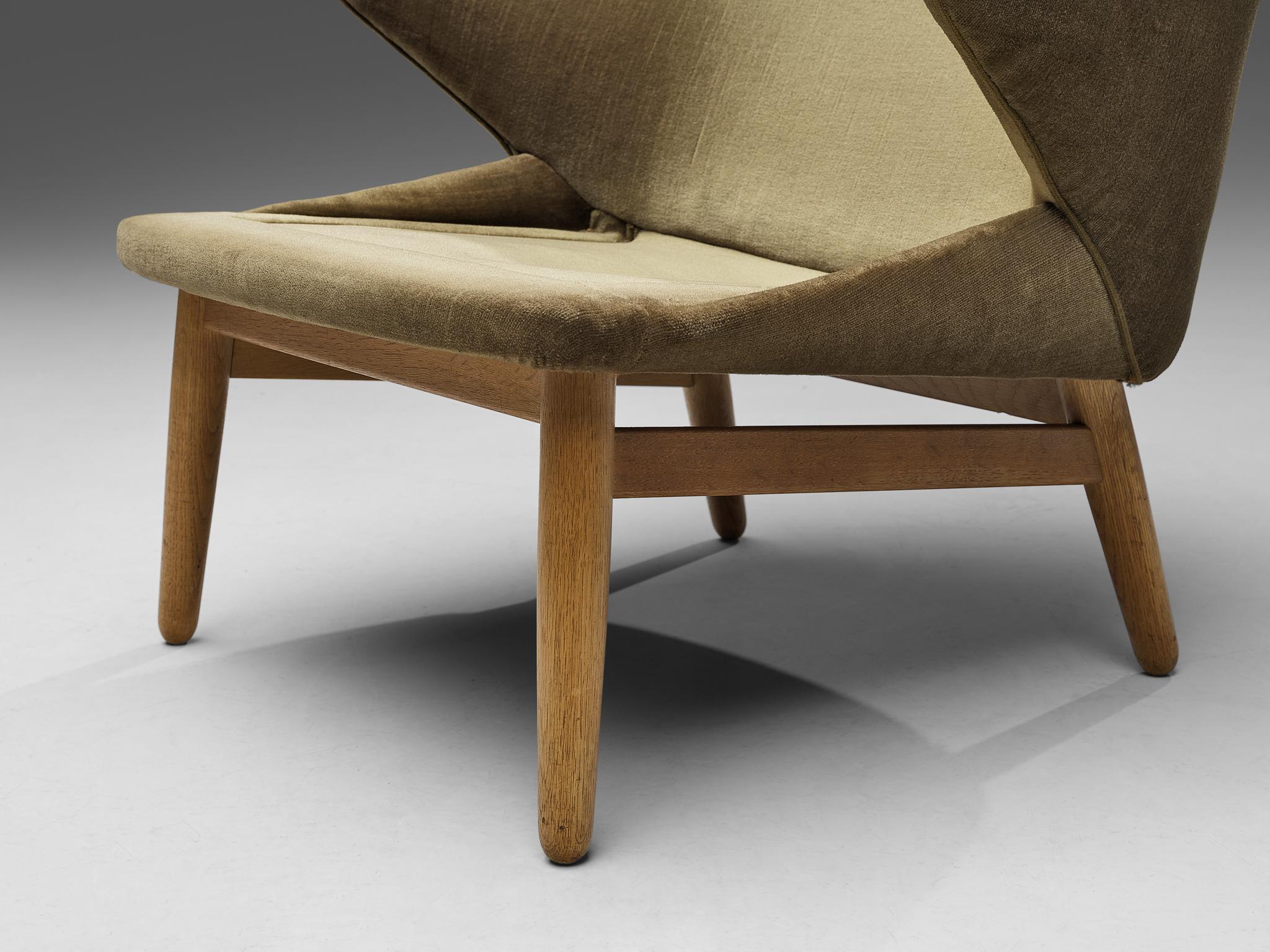Hans Olson for Jørgen Jørgensen Lounge Chair in Oak and Khaki Upholstery seating Morentz