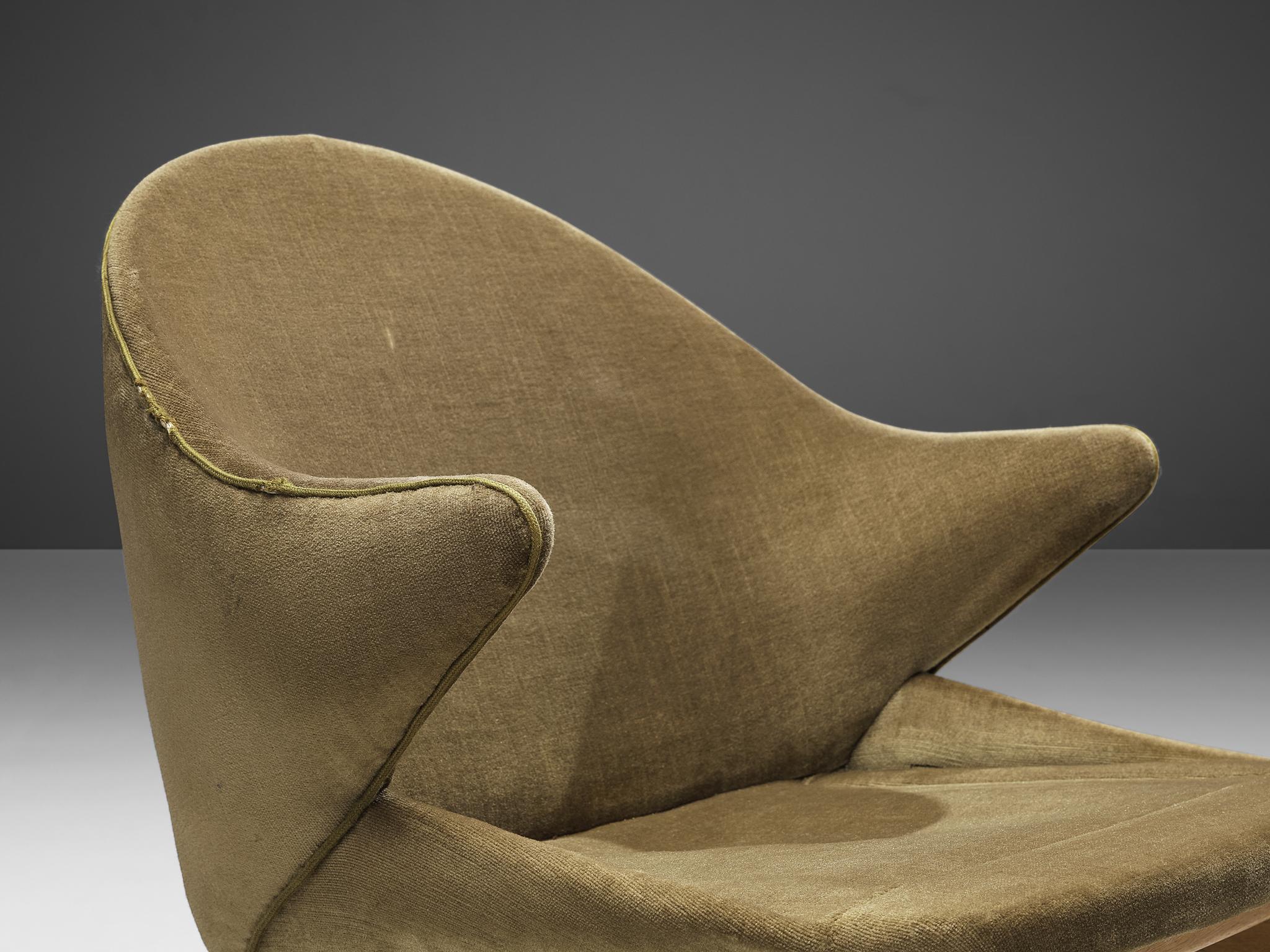 Hans Olson for Jørgen Jørgensen Lounge Chair in Oak and Khaki Upholstery seating Morentz
