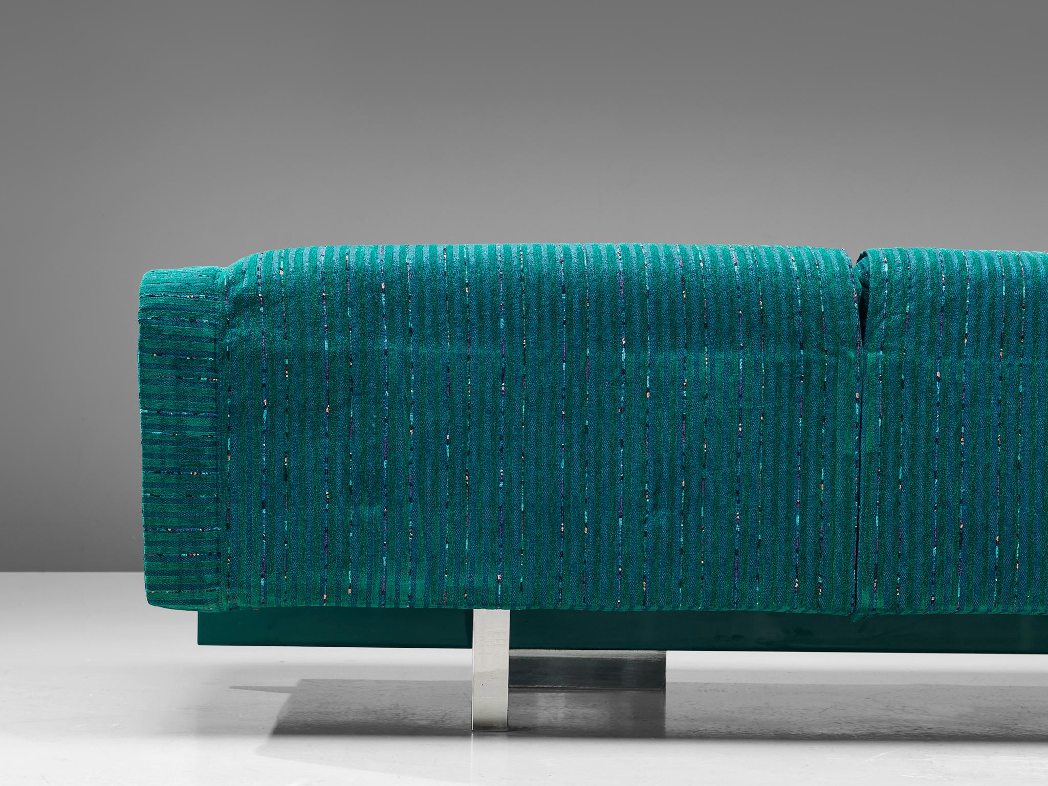 Saporiti Large Sofa in Structured Turquoise Upholstery seating Morentz