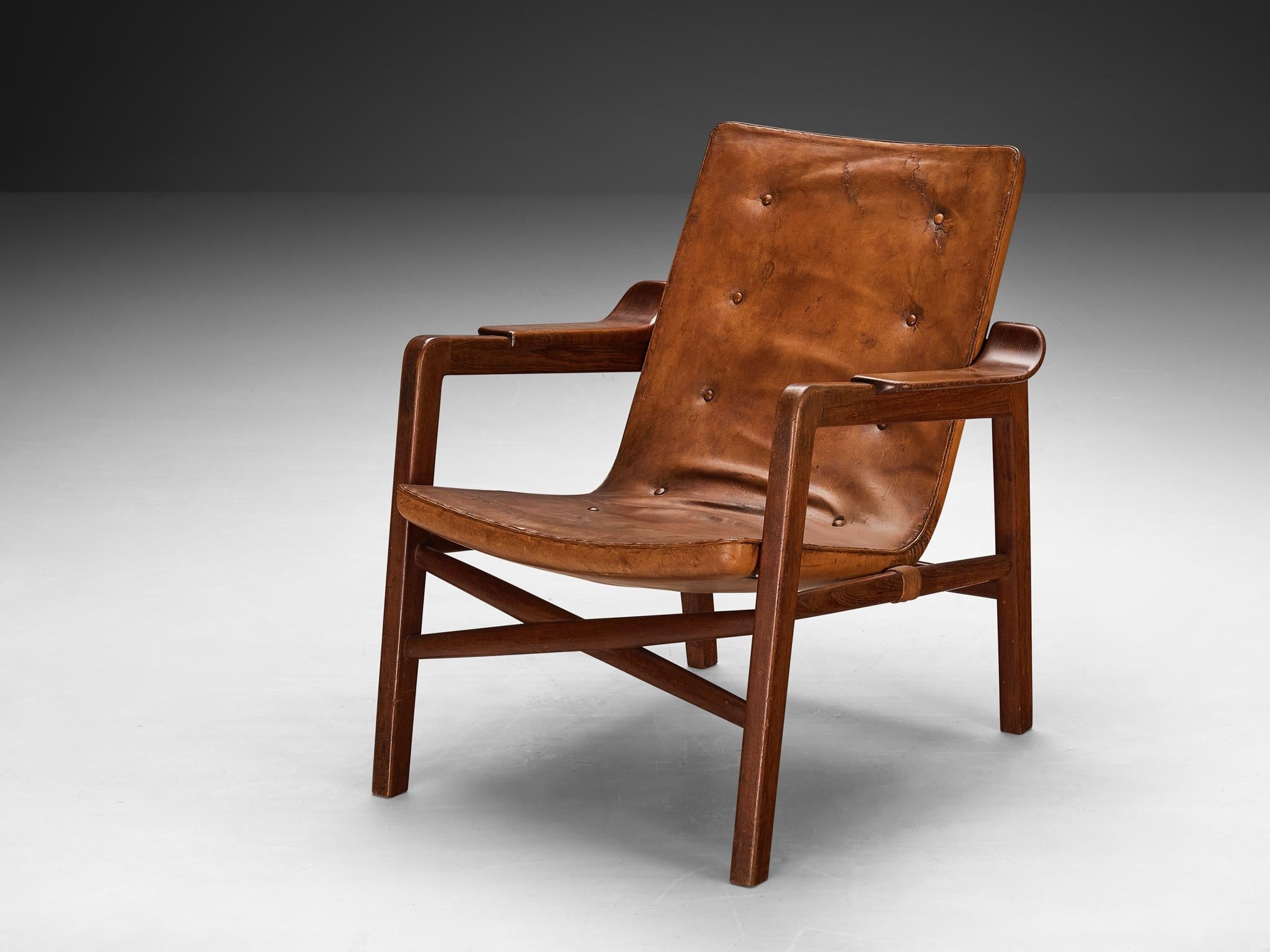 Tove & Edvard Kindt-Larsen Pair of 'Fireside' Armchairs in Original Leather seating Morentz
