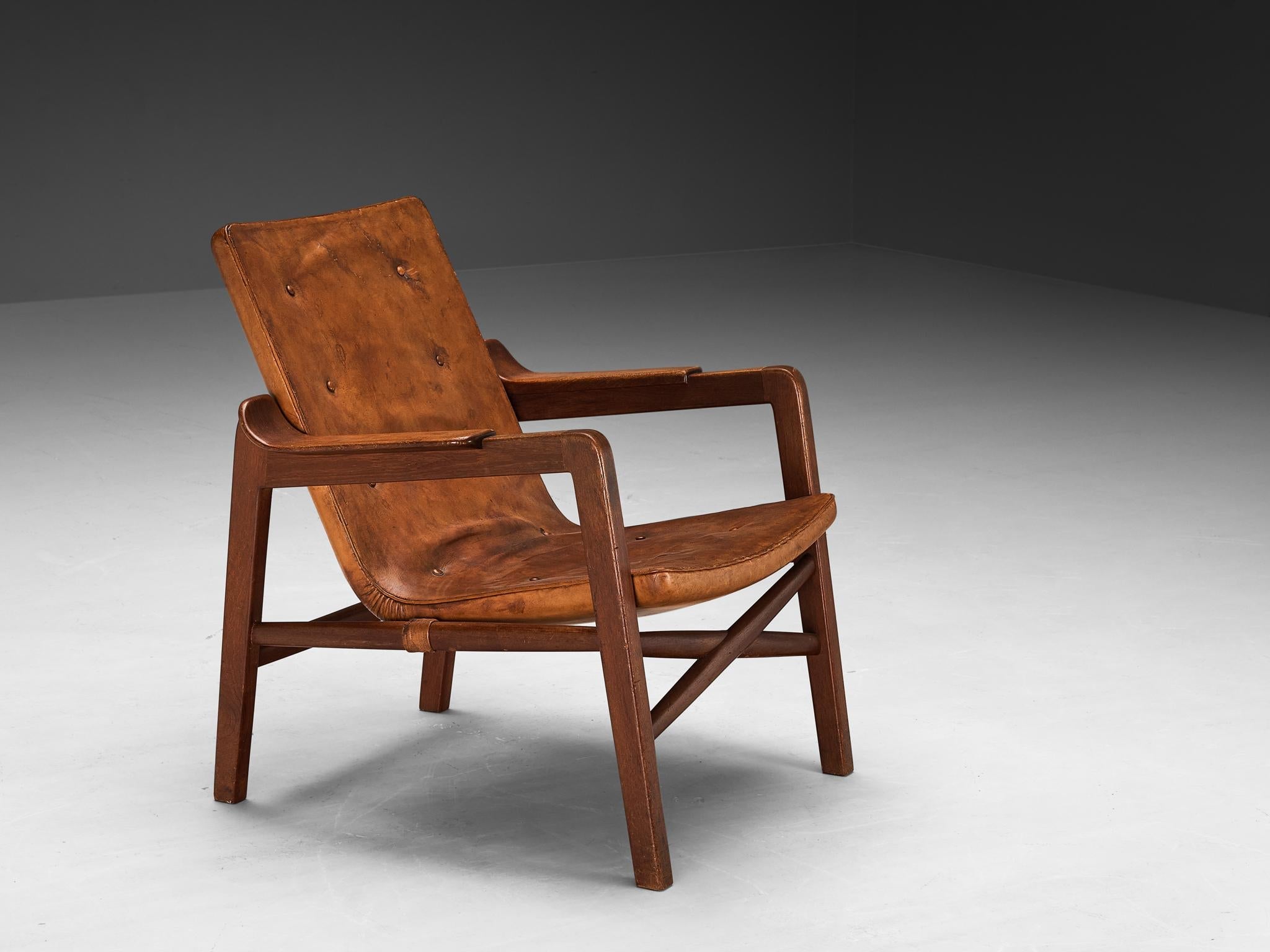 Tove & Edvard Kindt-Larsen Pair of 'Fireside' Armchairs in Original Leather seating Morentz