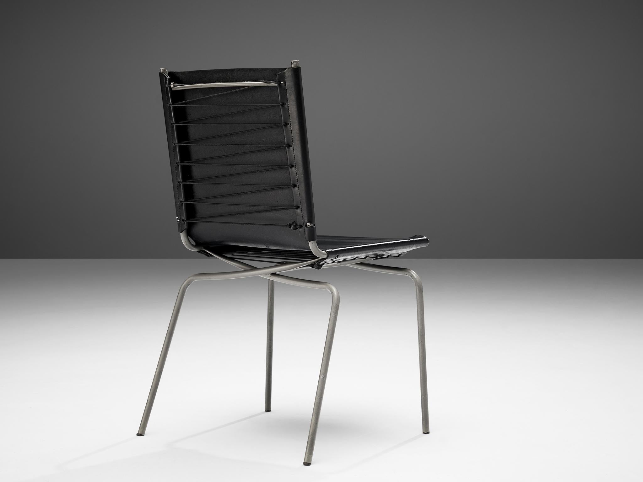 Fabiaan Van Severen Dining Chairs in Black Leather seating Morentz