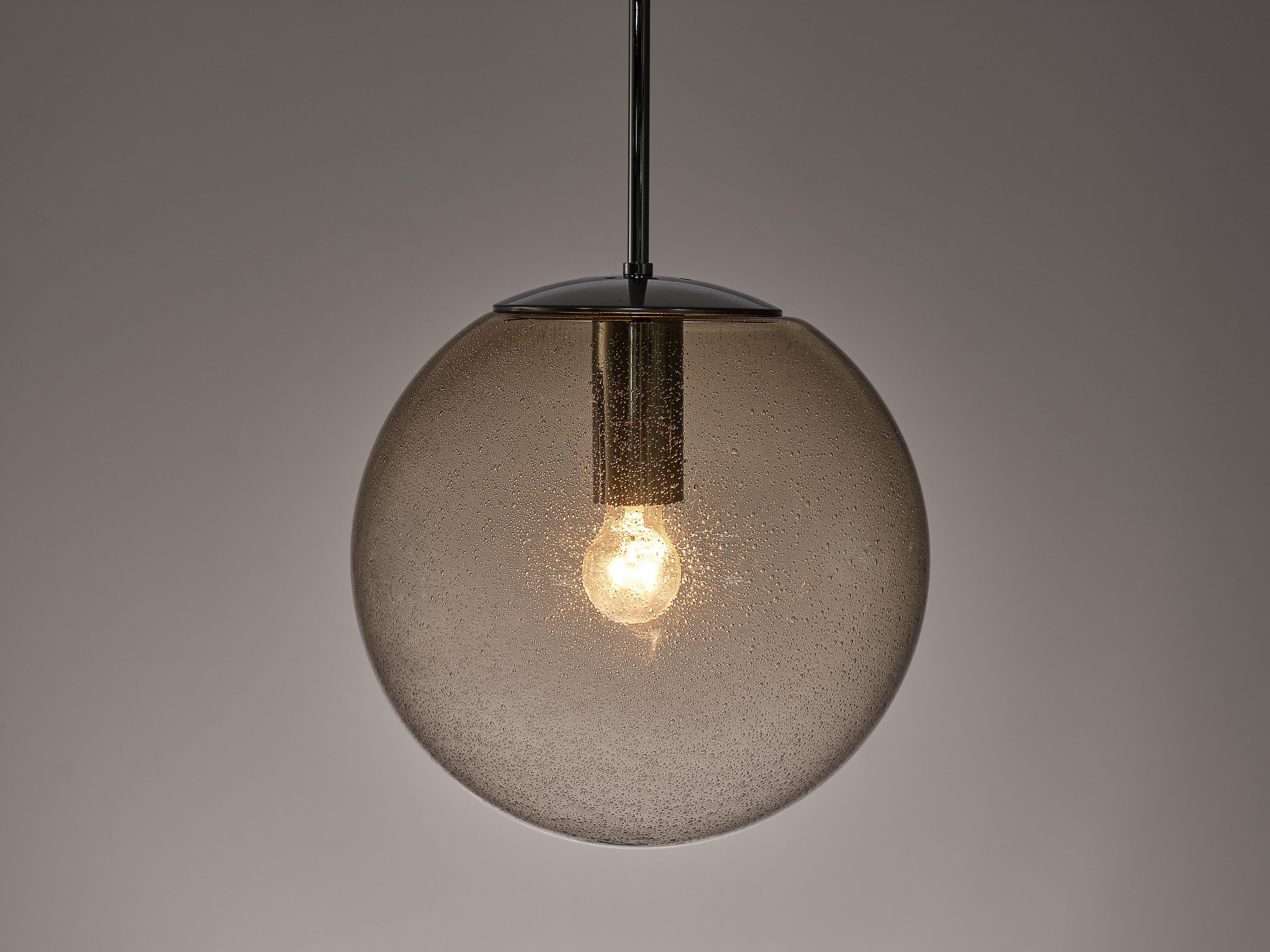 Large Pendants in Smoked Glass and Chrome lighting Morentz