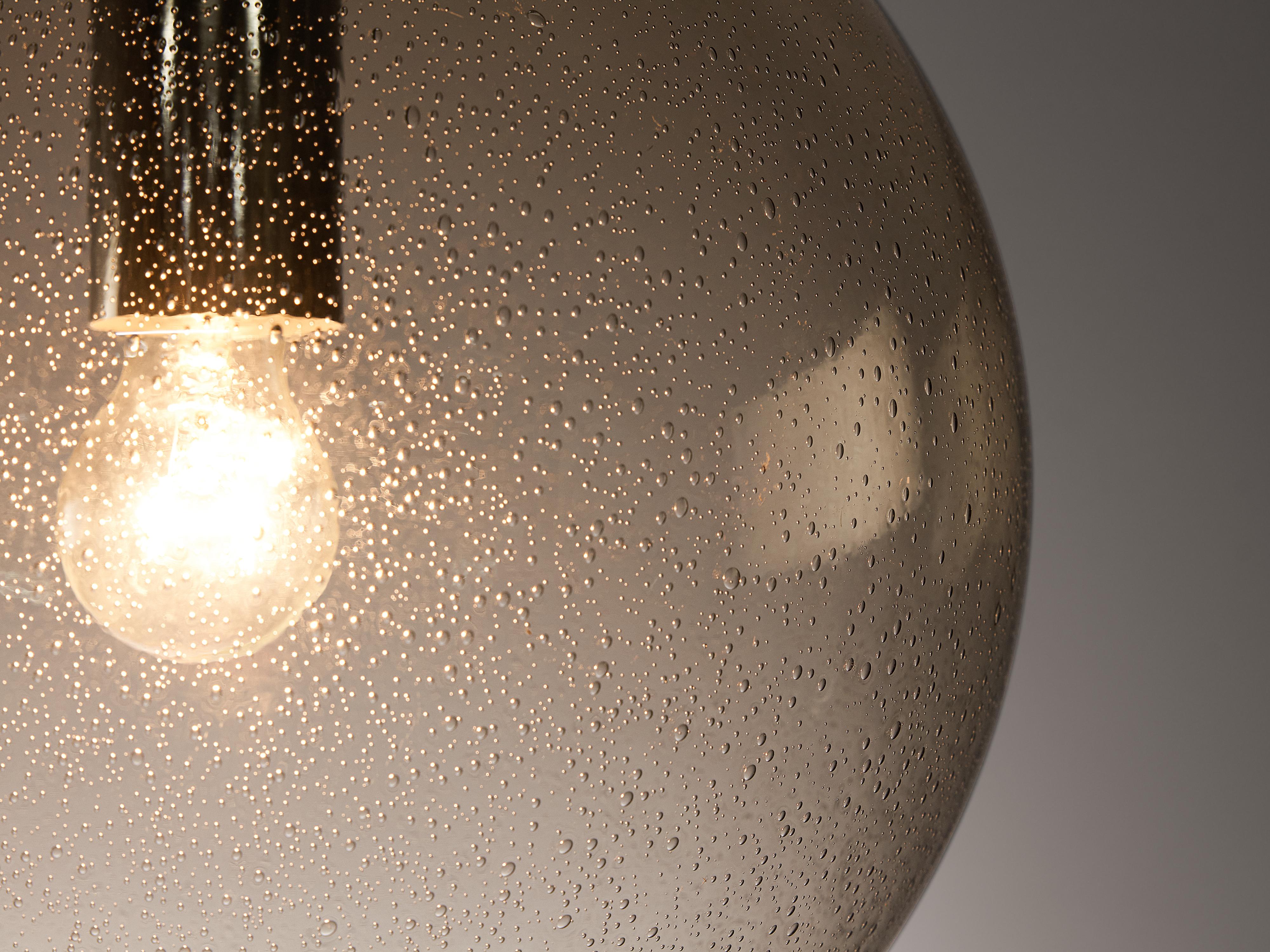 Large Pendants in Smoked Glass and Chrome lighting Morentz