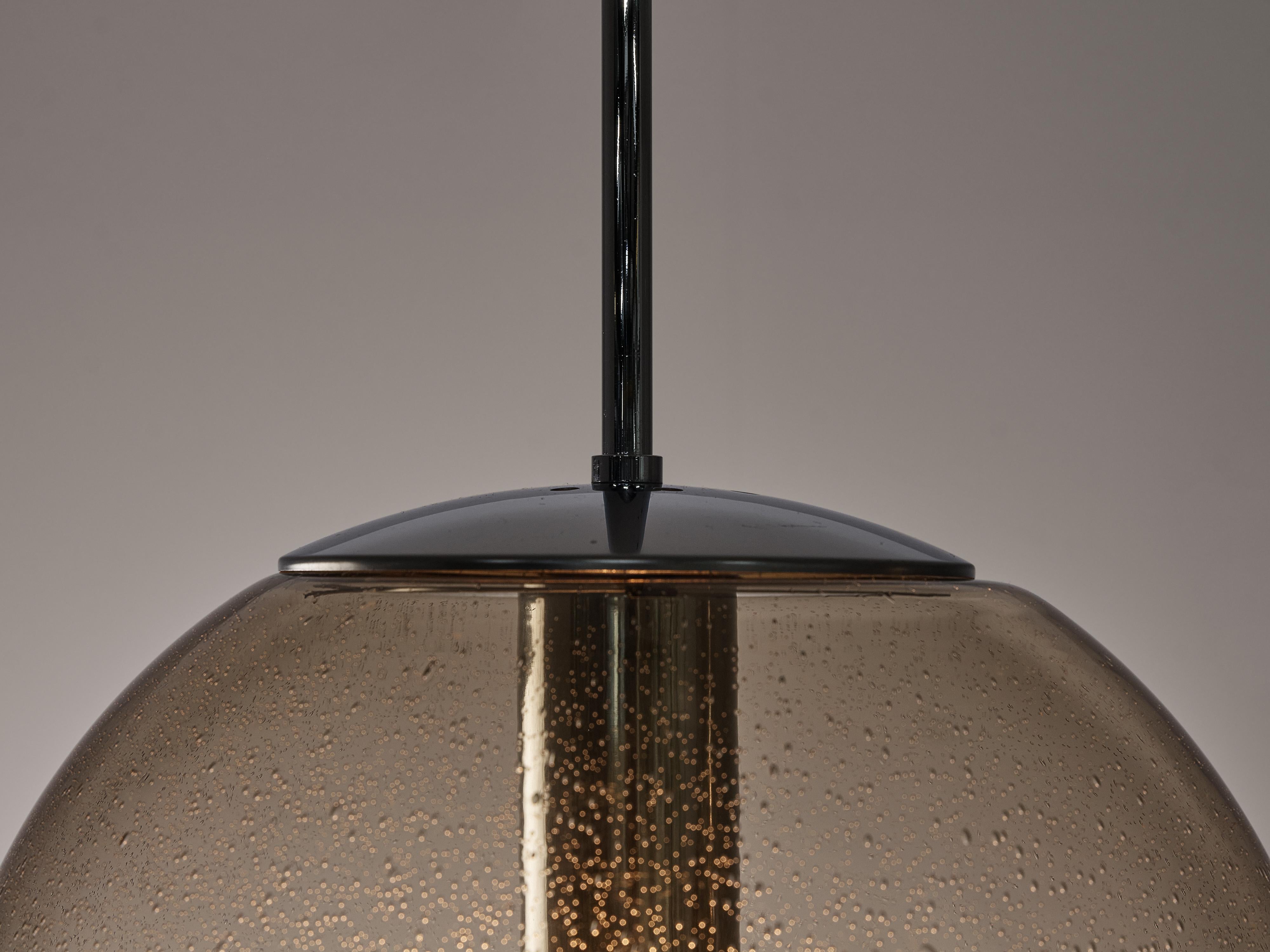 Large Pendants in Smoked Glass and Chrome lighting Morentz